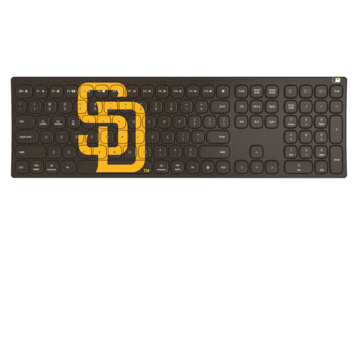 San Diego Padres Solid KKB605 Curved Wireless Keyboard
