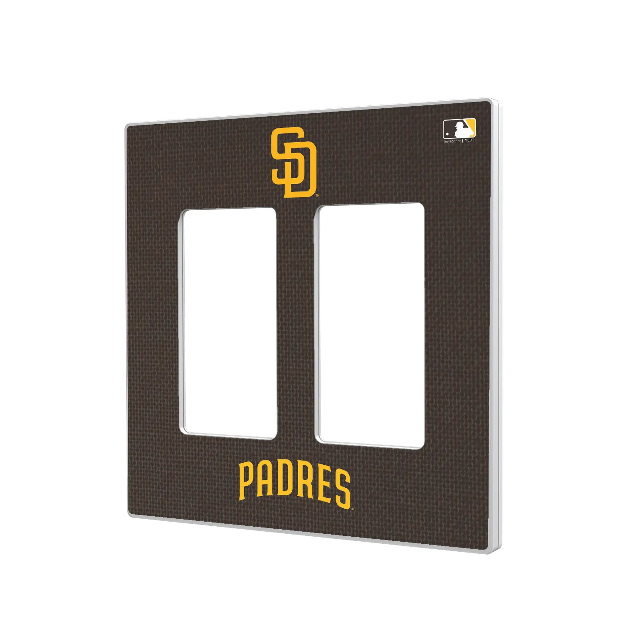 San Diego Padres Solid Hidden-Screw Light Switch Plate#Style_Double Rocker