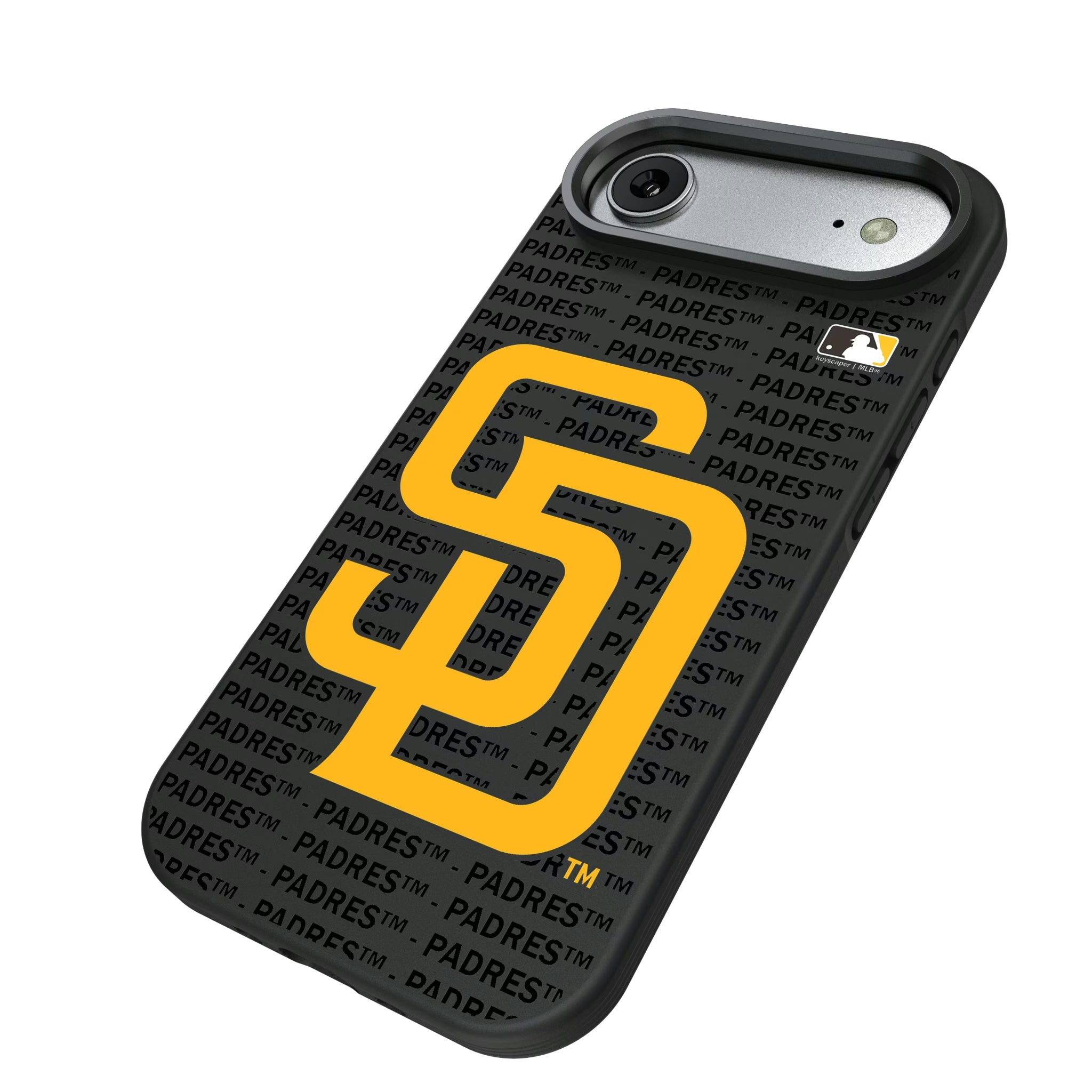 San Diego Padres Text Backdrop iPhone Bump Phone Case for Apple iPhone - Isometric View#Device_iPhone Air