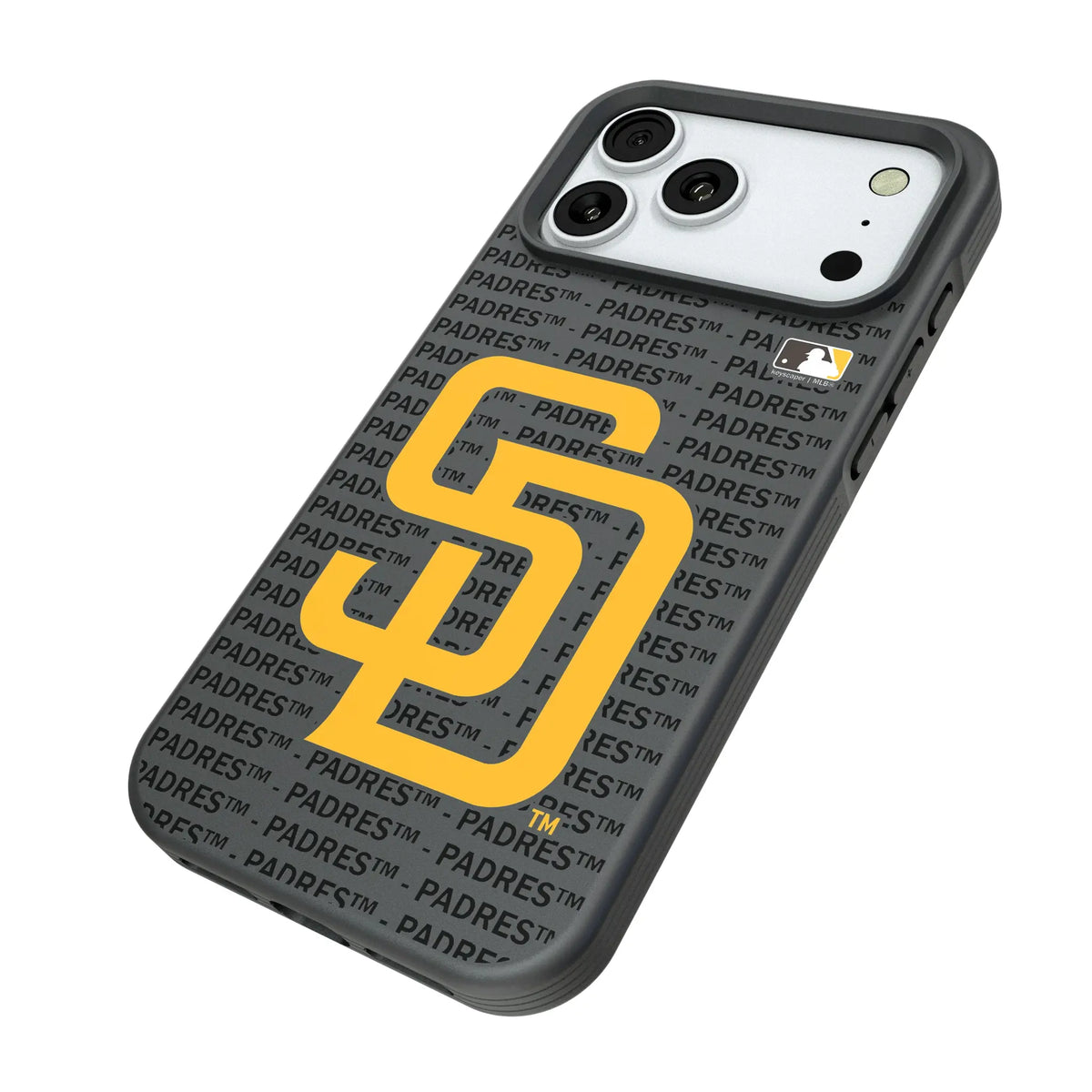 San Diego Padres Text Backdrop iPhone Bump Phone Case for Apple iPhone - Isometric View#Device_iPhone 18 Pro Max