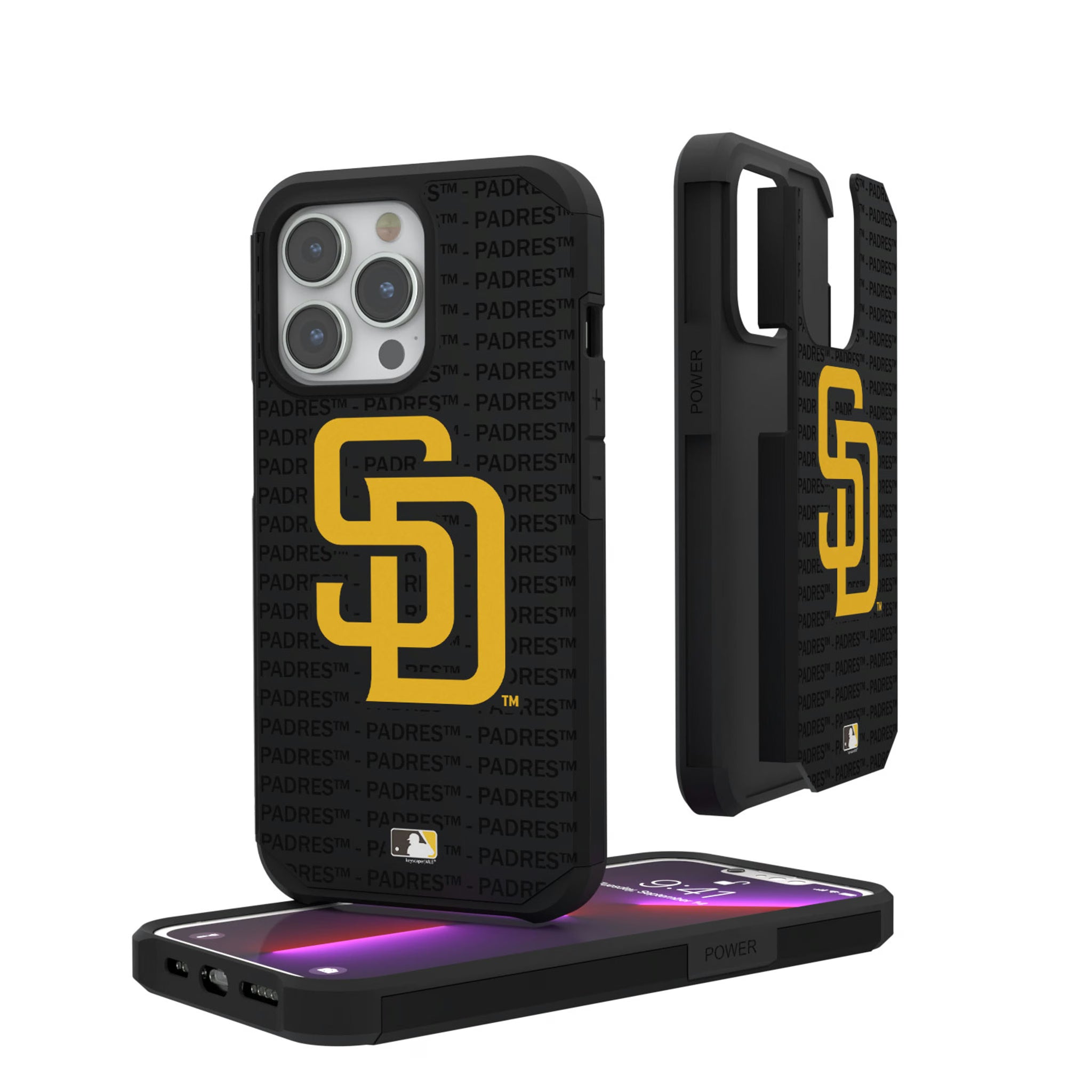 San Diego Padres Text Backdrop iPhone Rugged Phone Case for Apple iPhone