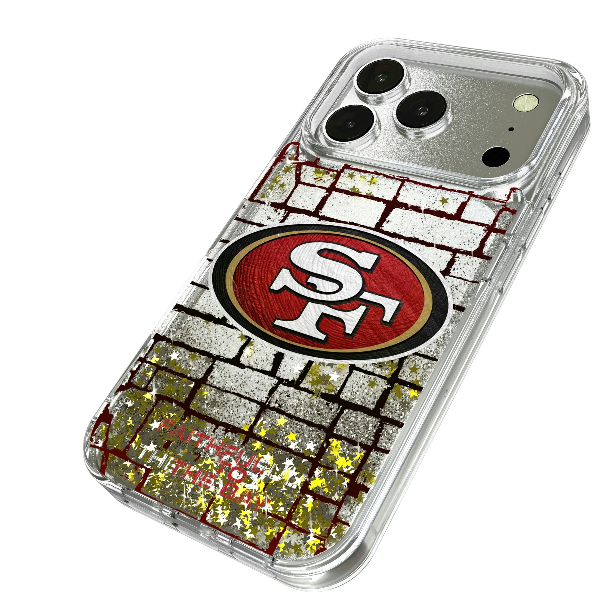 San Francisco 49ers Brick iPhone Glitter Phone Case for Apple iPhone - Isometric View