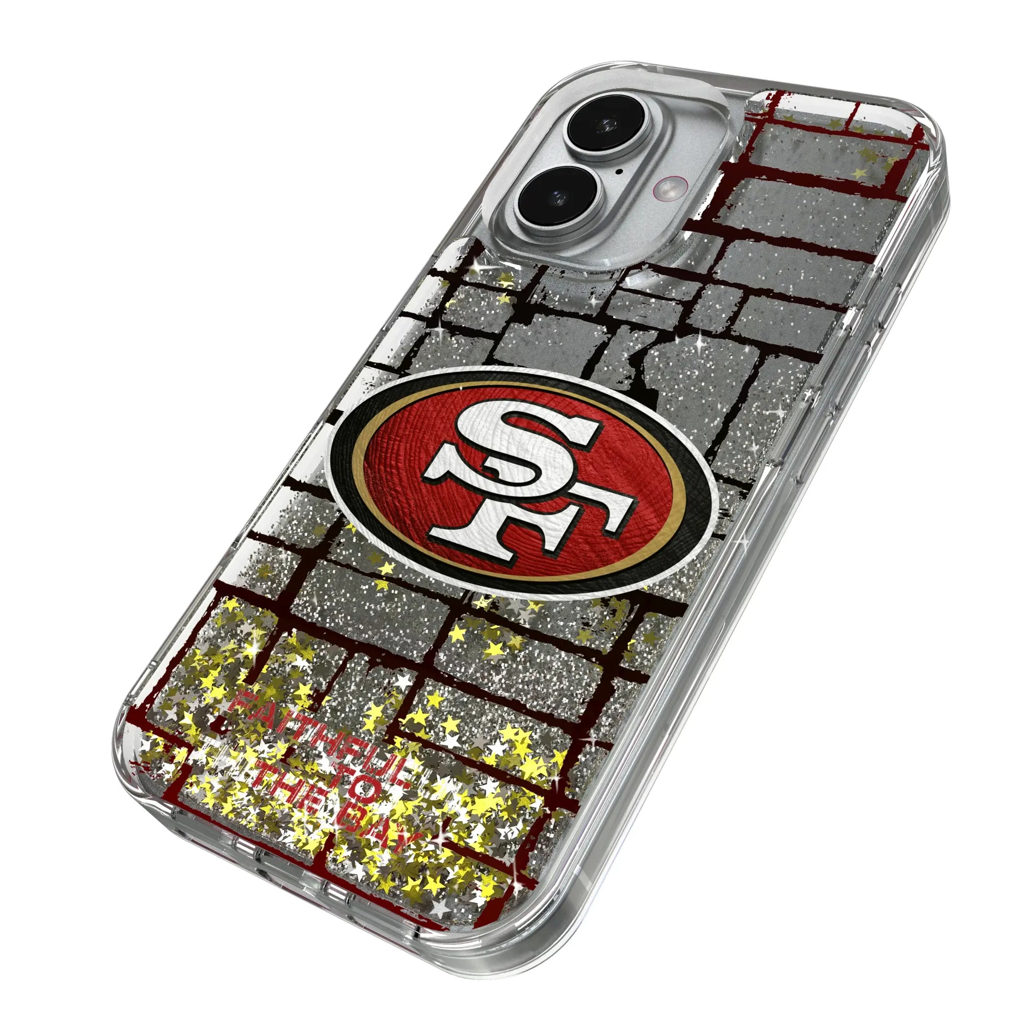 San Francisco 49ers Brick iPhone Glitter Phone Case for Apple iPhone - Isometric View