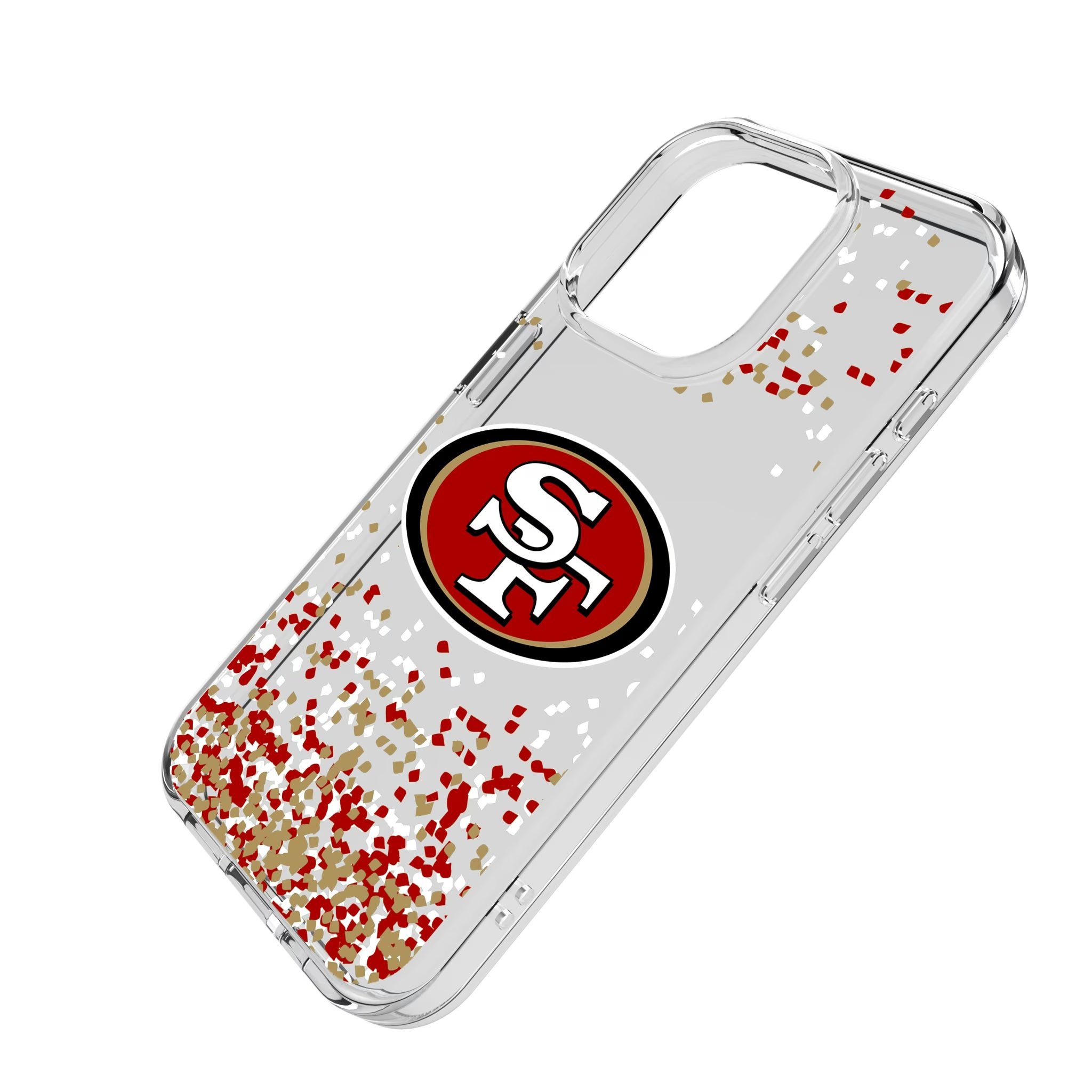 San Francisco 49ers Confetti iPhone Clear Phone Case for Apple iPhone - Isometric View