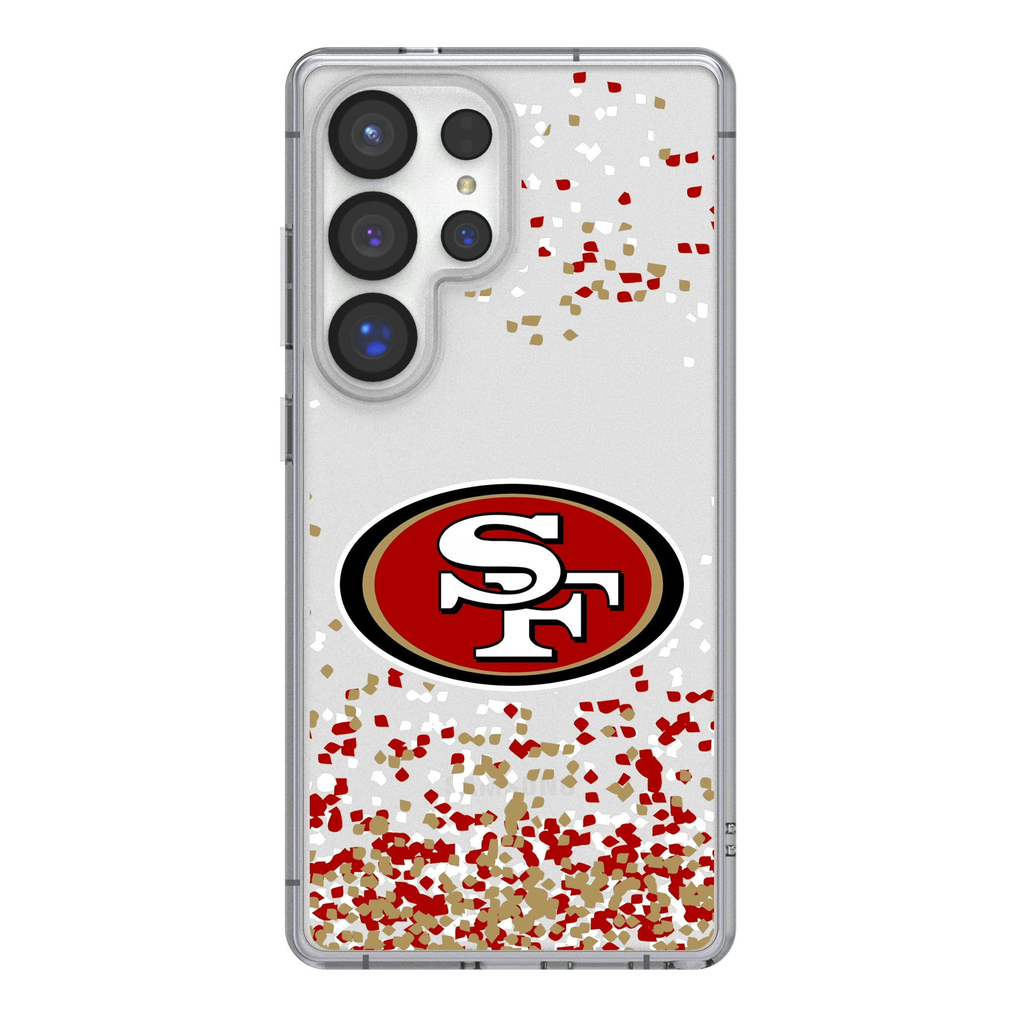 San Francisco 49ers Confetti Galaxy Clear Phone Case for Samsung Galaxy