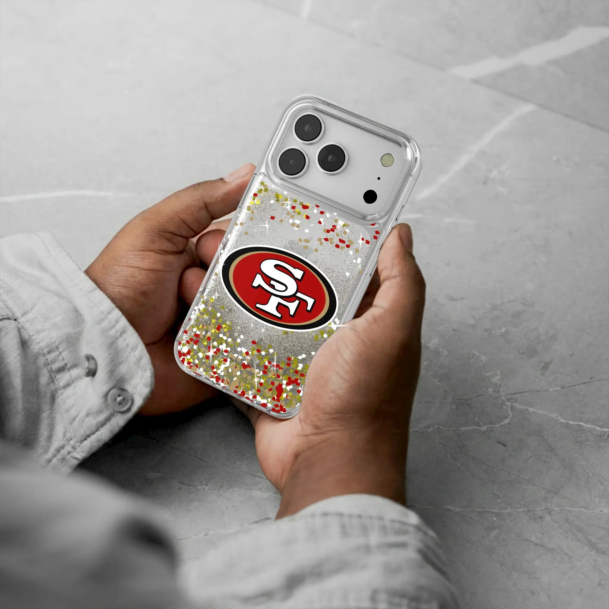 San Francisco 49ers Confetti iPhone Glitter Phone Case for Apple iPhone - Lifestyle