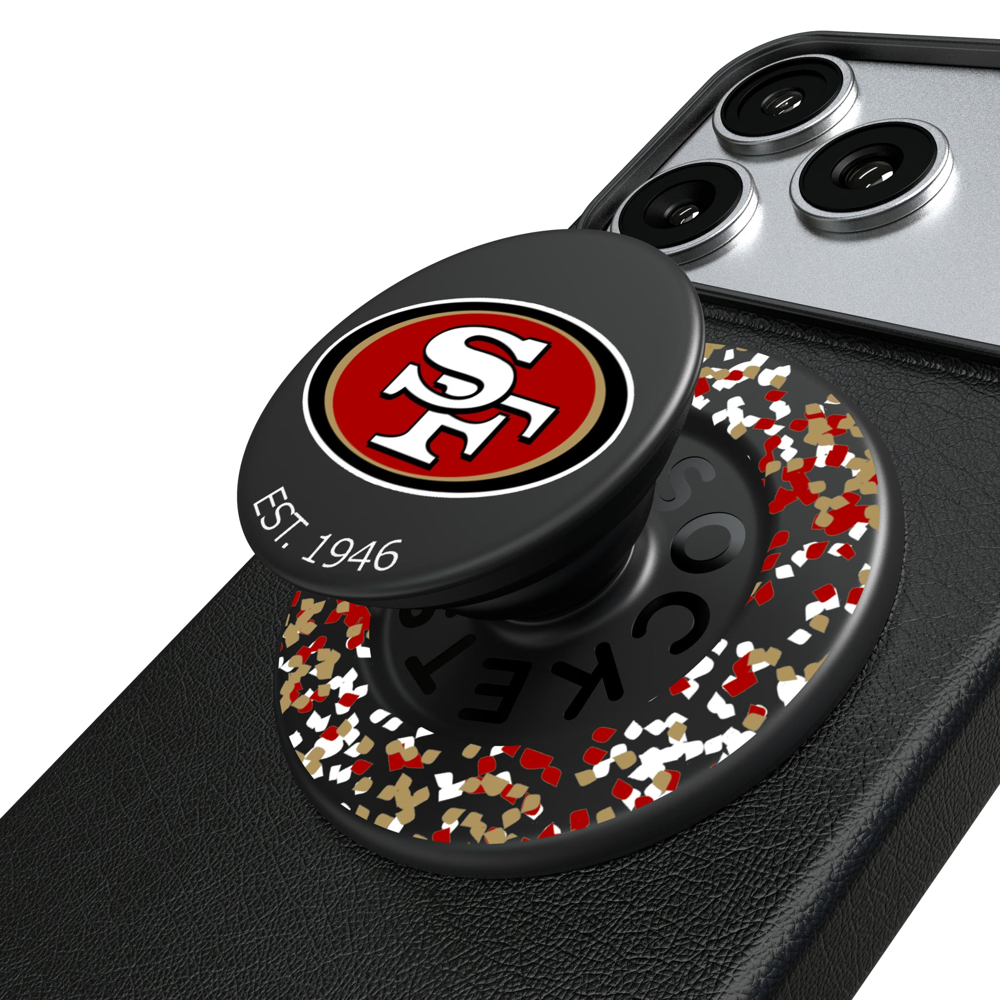 San Francisco 49ers Confetti Popsockets Round Magnetic