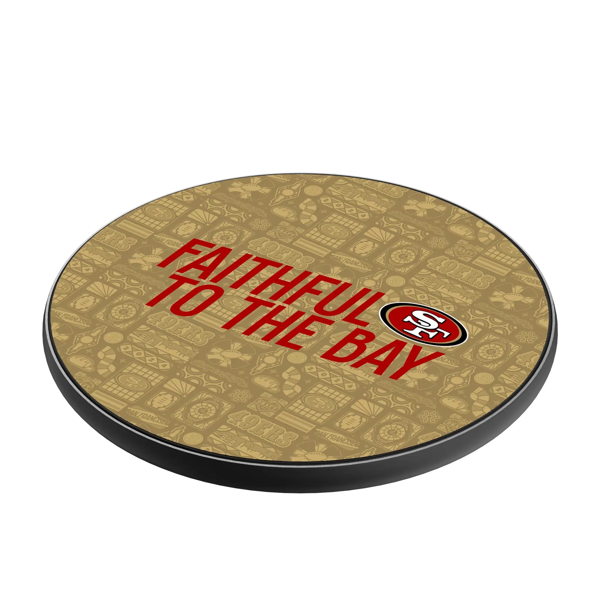 San Francisco 49ers Deco 15-Watt Wireless Charger - Isometric View