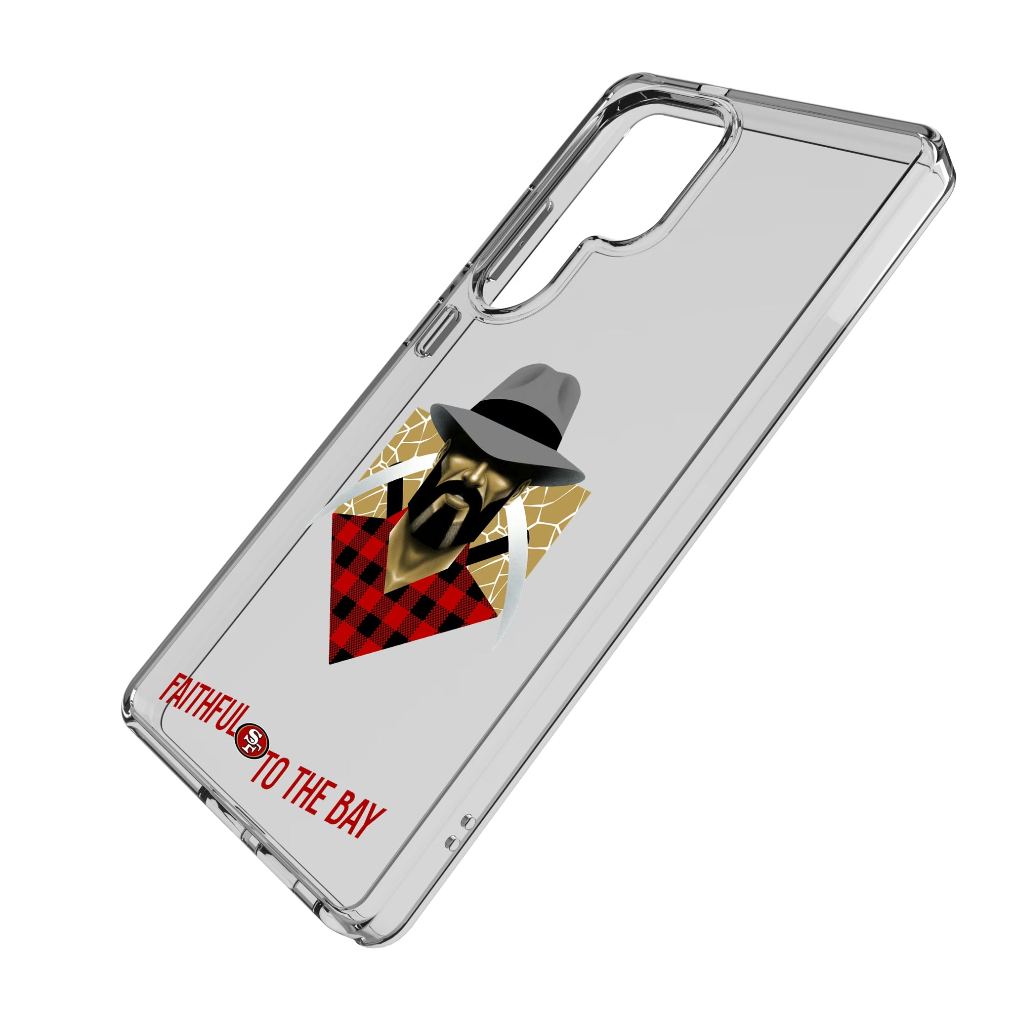 San Francisco 49ers Deco Galaxy Clear Phone Case for Samsung Galaxy - Isometric View
