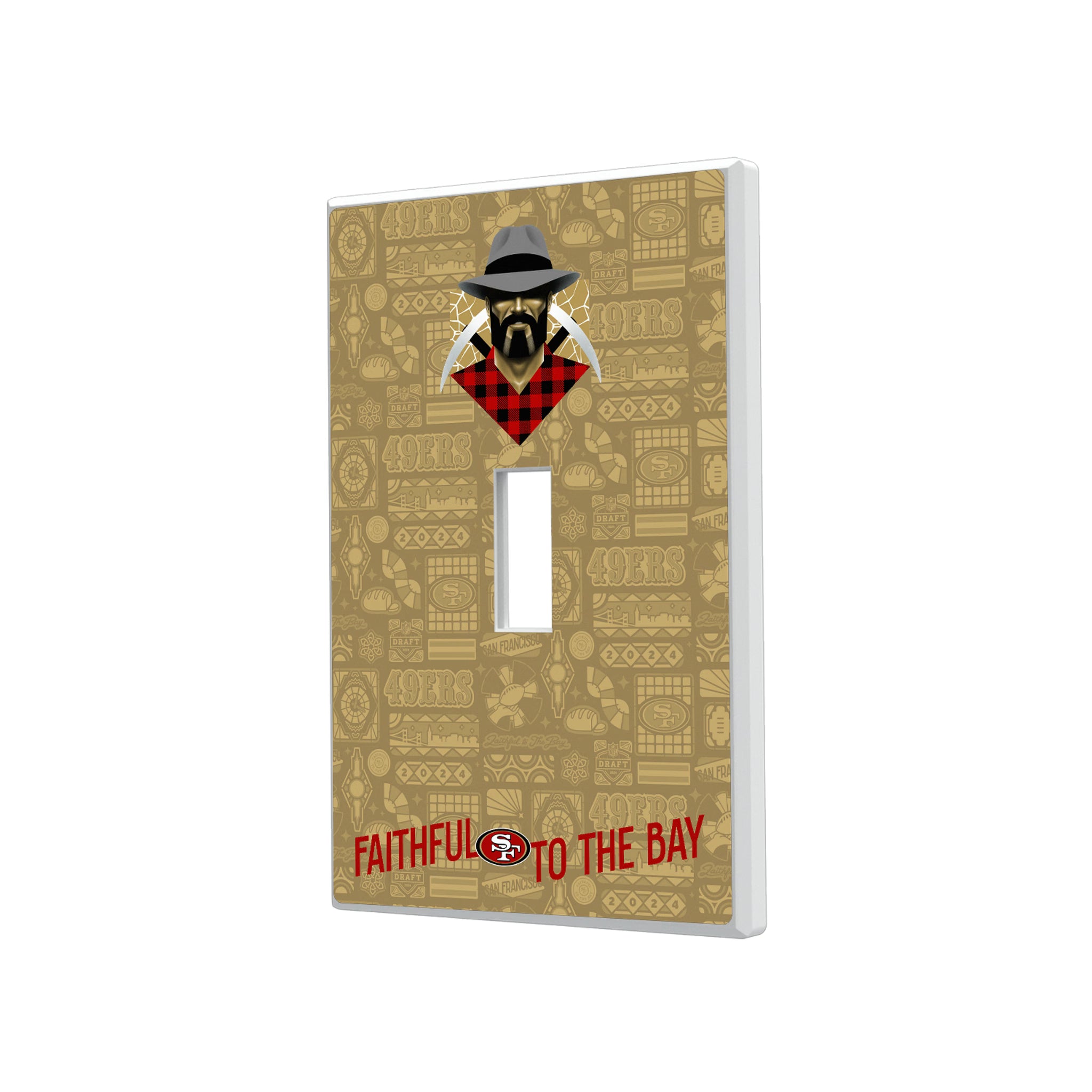 San Francisco 49ers Deco Hidden-Screw Light Switch Plate#Style_Single Toggle