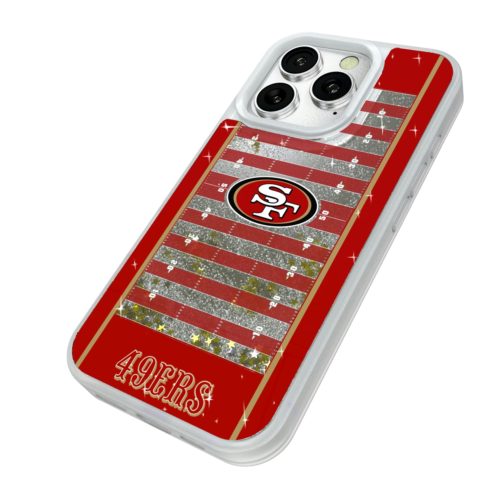 San Francisco 49ers Field iPhone Glitter Phone Case for Apple iPhone - Isometric View#Device_iPhone 16 Pro