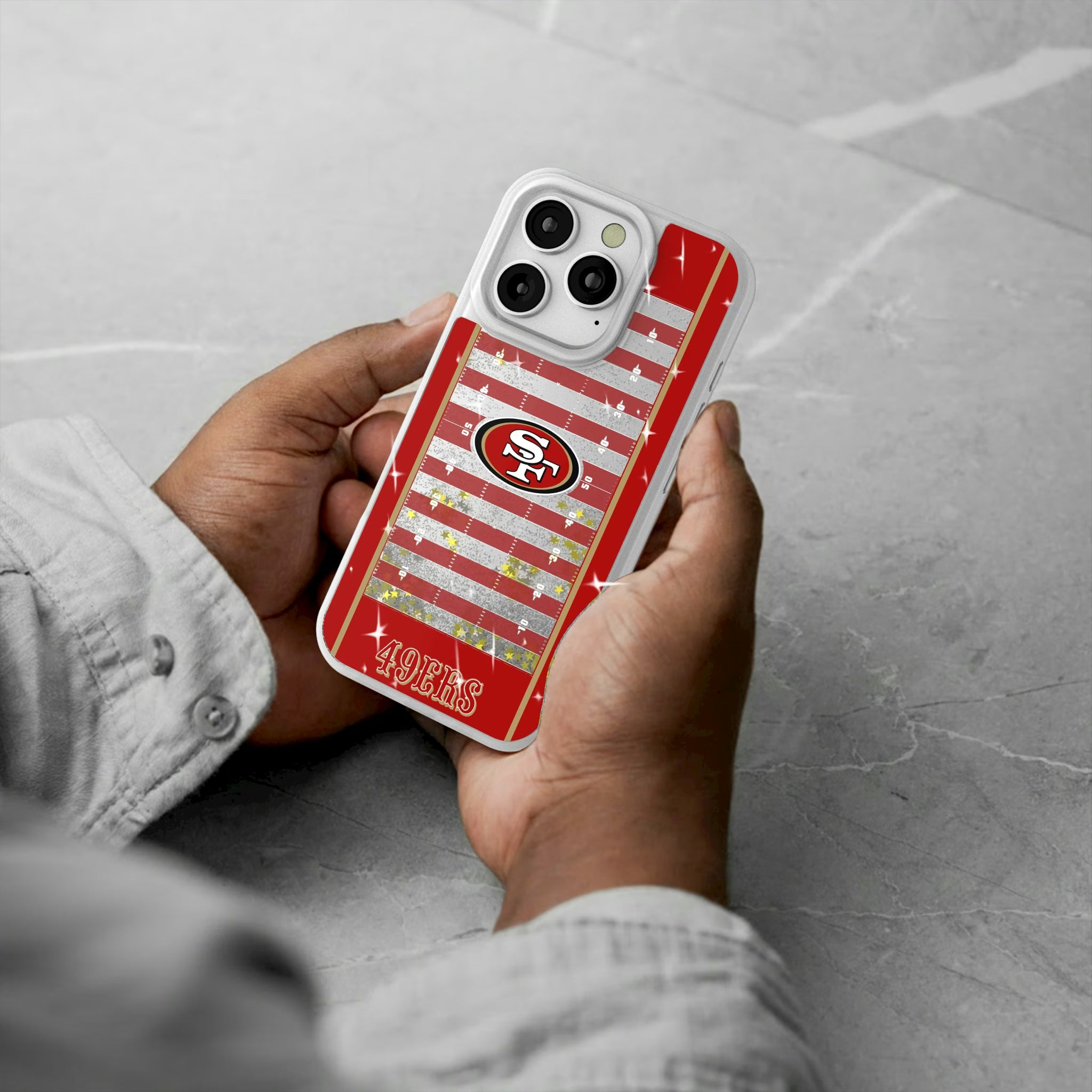 San Francisco 49ers Field iPhone Glitter Phone Case for Apple iPhone - Lifestyle#Device_iPhone 16 Pro