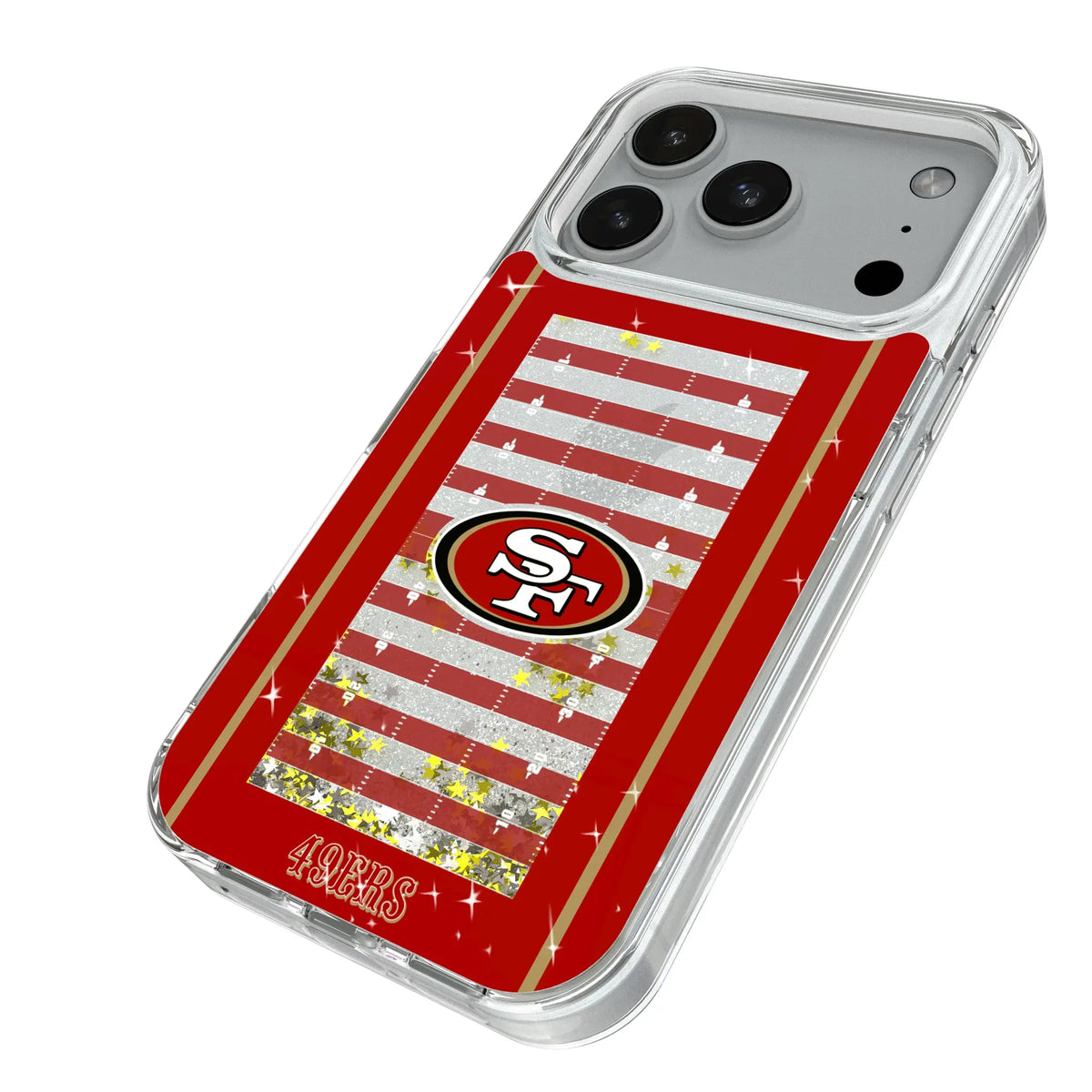 San Francisco 49ers Field iPhone Glitter Phone Case for Apple iPhone - Isometric View#Device_iPhone 18 Pro