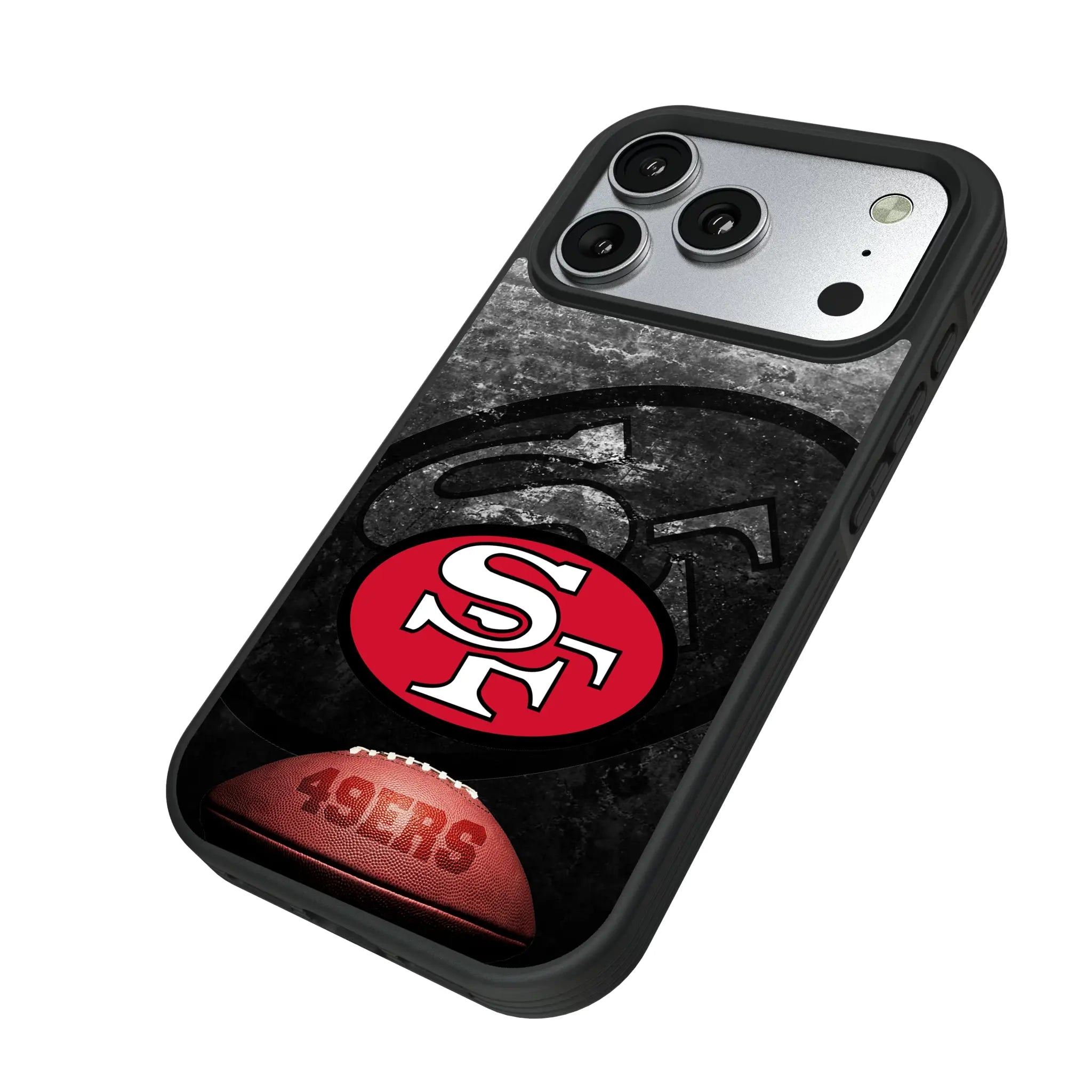 San Francisco 49ers Historic Collection Legendary iPhone Bump Phone Case for Apple iPhone - Isometric View#Device_iPhone 17 Pro