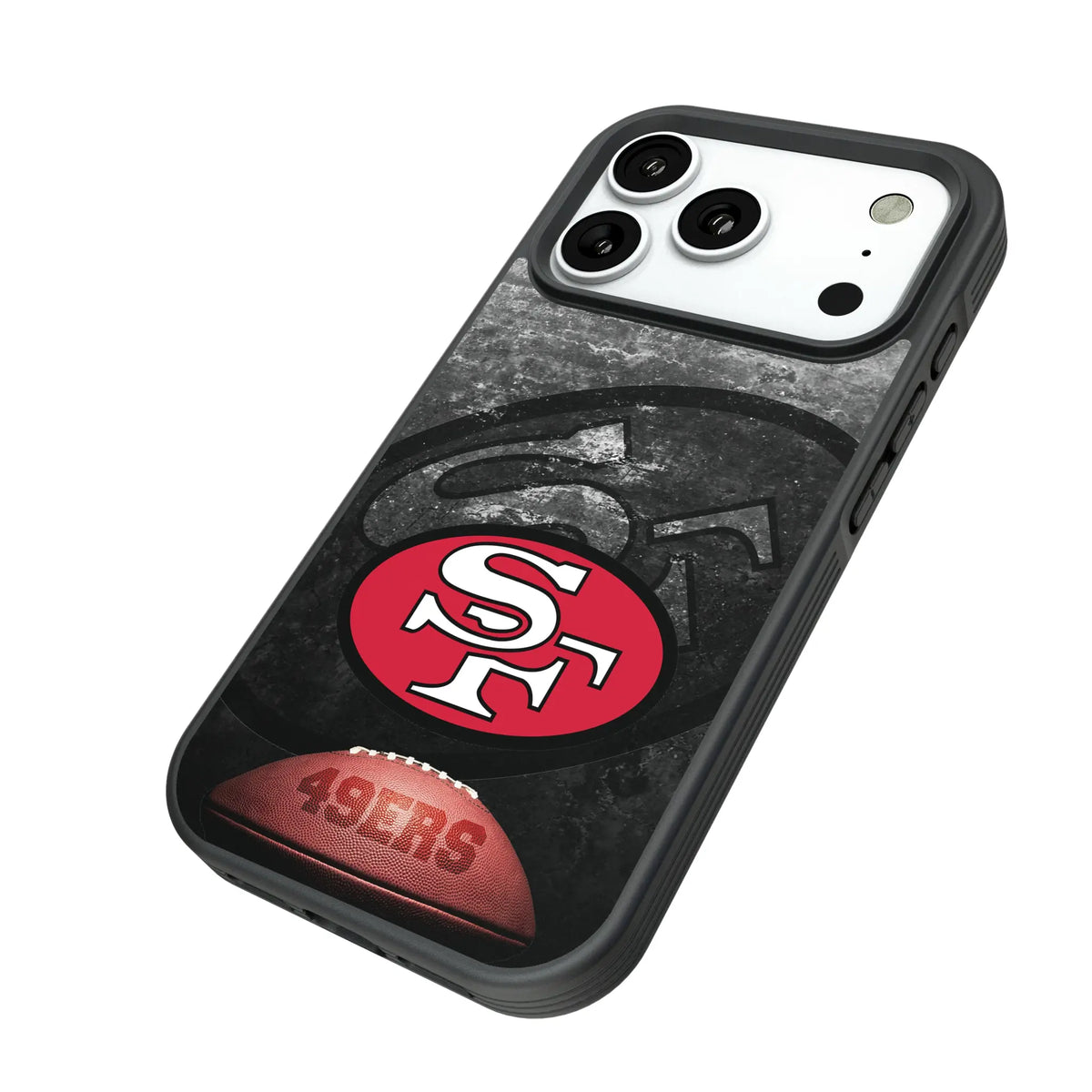 San Francisco 49ers Historic Collection Legendary iPhone Bump Phone Case for Apple iPhone - Isometric View#Device_iPhone 18 Pro