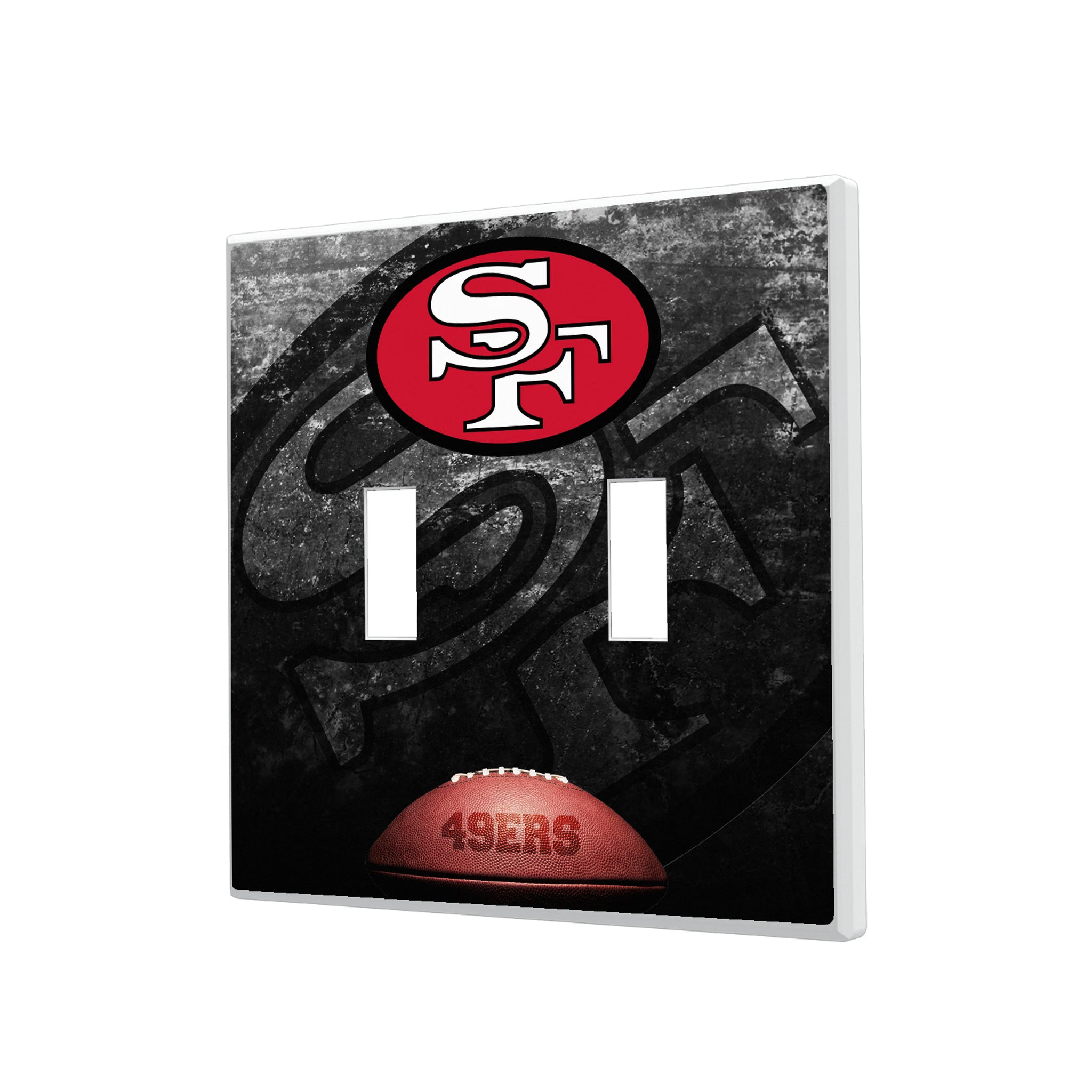 San Francisco 49ers Historic Collection Legendary Hidden-Screw Light Switch Plate#Style_Double Toggle