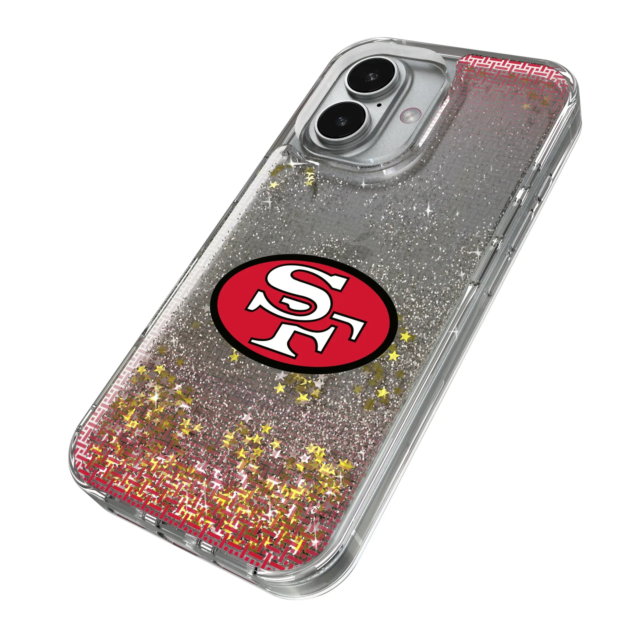 San Francisco 49ers Historic Collection Linen iPhone Glitter Phone Case for Apple iPhone - Isometric View