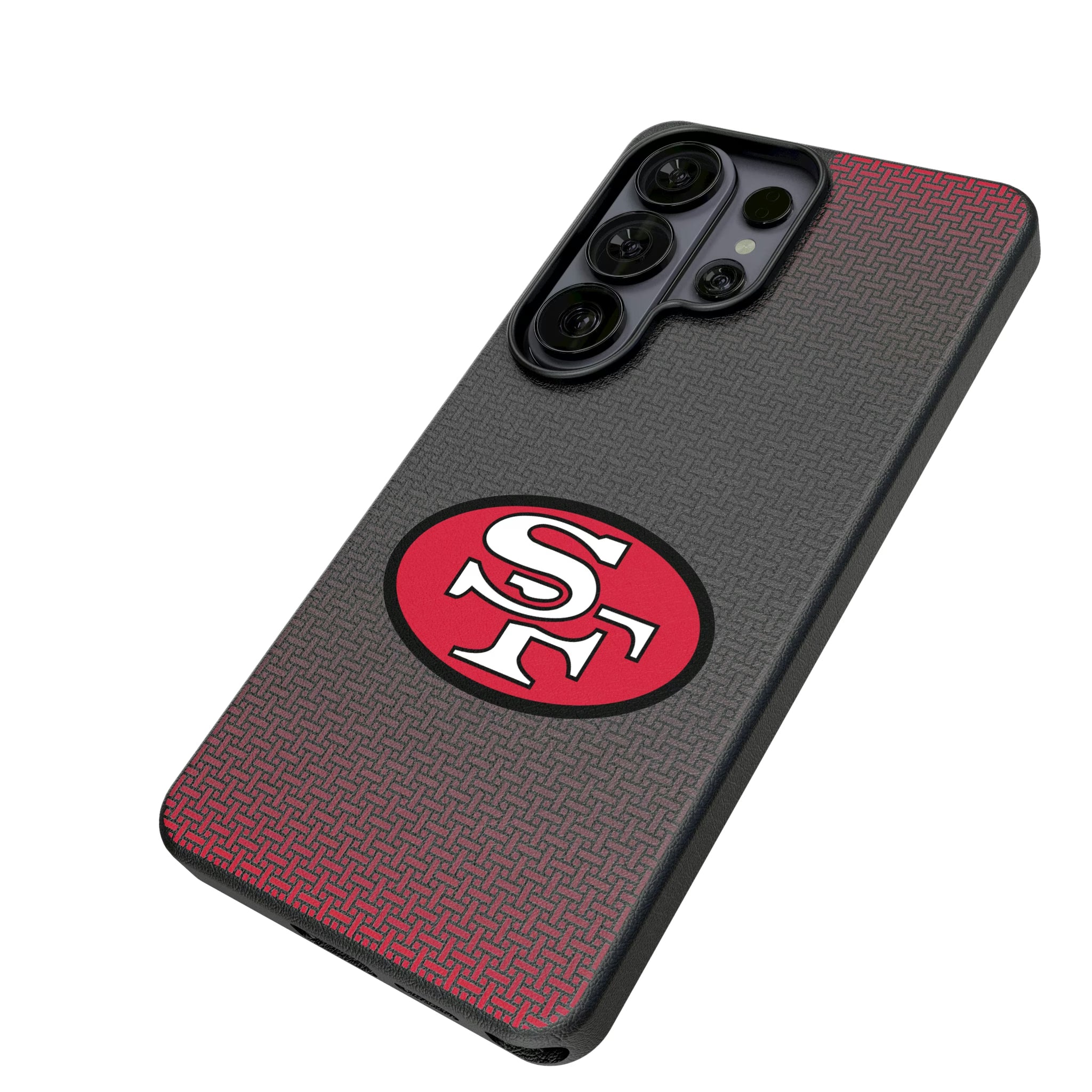 San Francisco 49ers Historic Collection Linen Galaxy MagSafe Compatible Phone Case for Samsung Galaxy - Isometric View#Device_Galaxy S26 Ultra