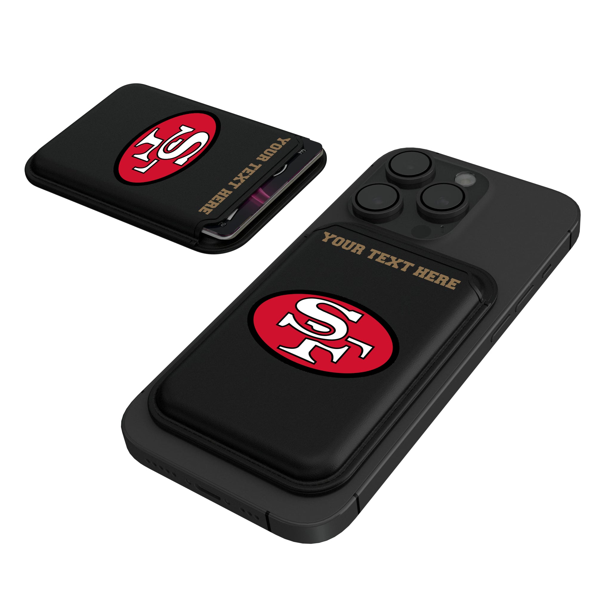 San Francisco 49ers Historic Collection Personalized Insignia Black Magnetic Credit Card Wallet