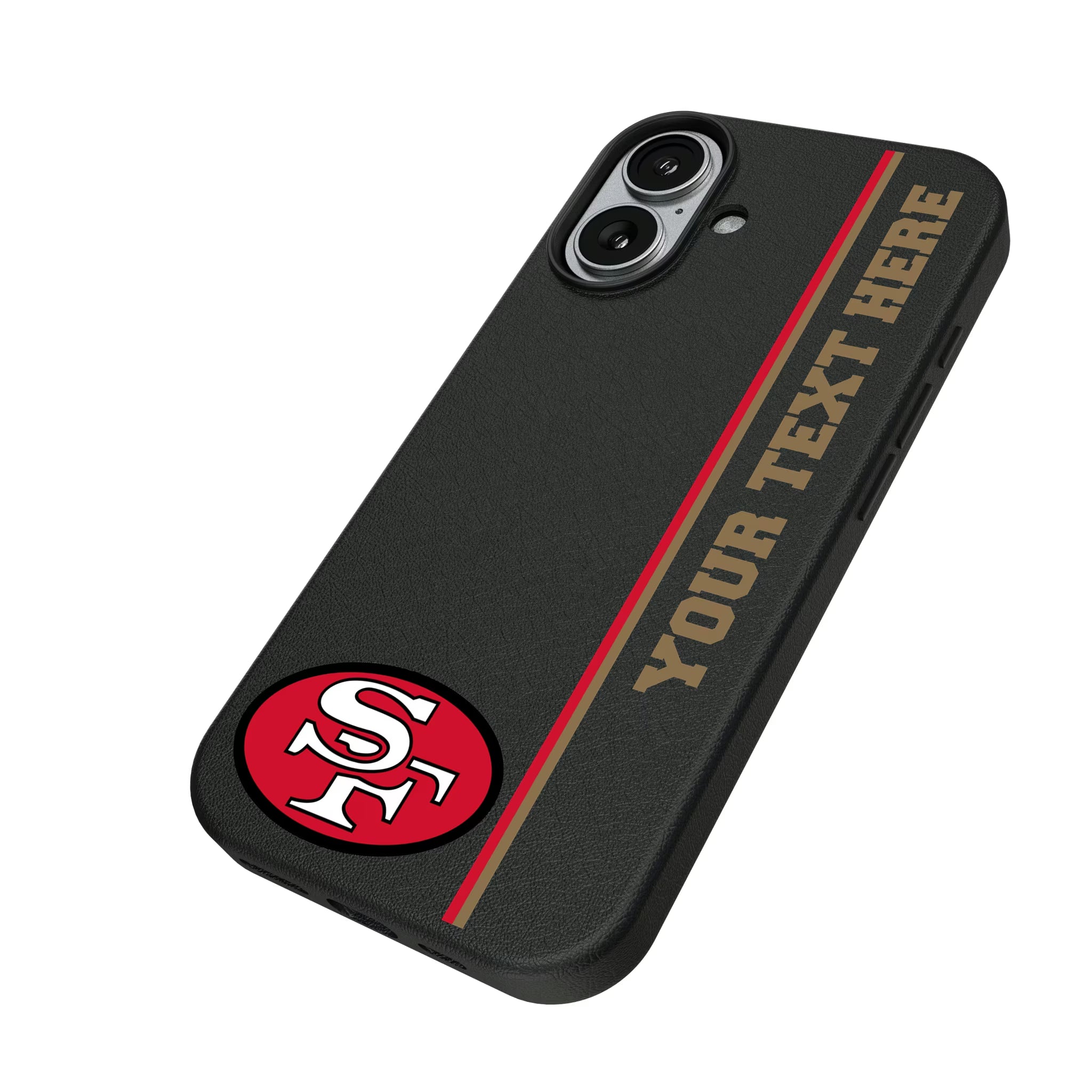 San Francisco 49ers Historic Collection Personalized Sidebard iPhone MagSafe Compatible Phone Case for Apple iPhone - Isometric View#Device_iPhone 17