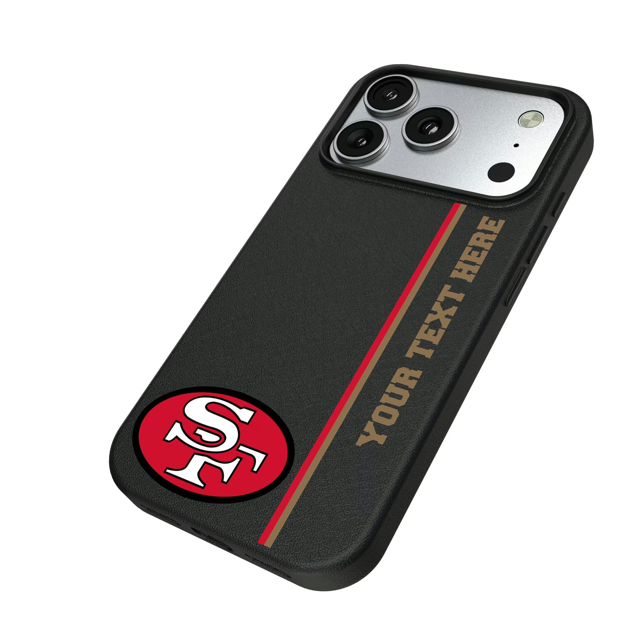 San Francisco 49ers Historic Collection Personalized Sidebard iPhone MagSafe Compatible Phone Case for Apple iPhone - Isometric View#Device_iPhone 17 Pro