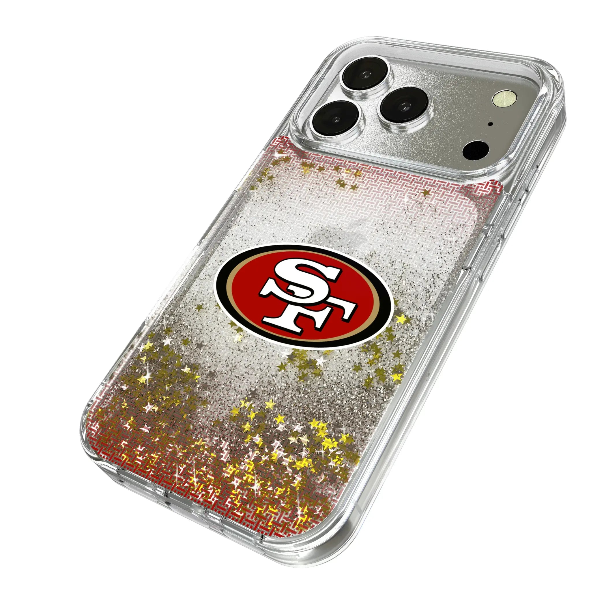 San Francisco 49ers Linen iPhone Glitter Phone Case for Apple iPhone - Isometric View