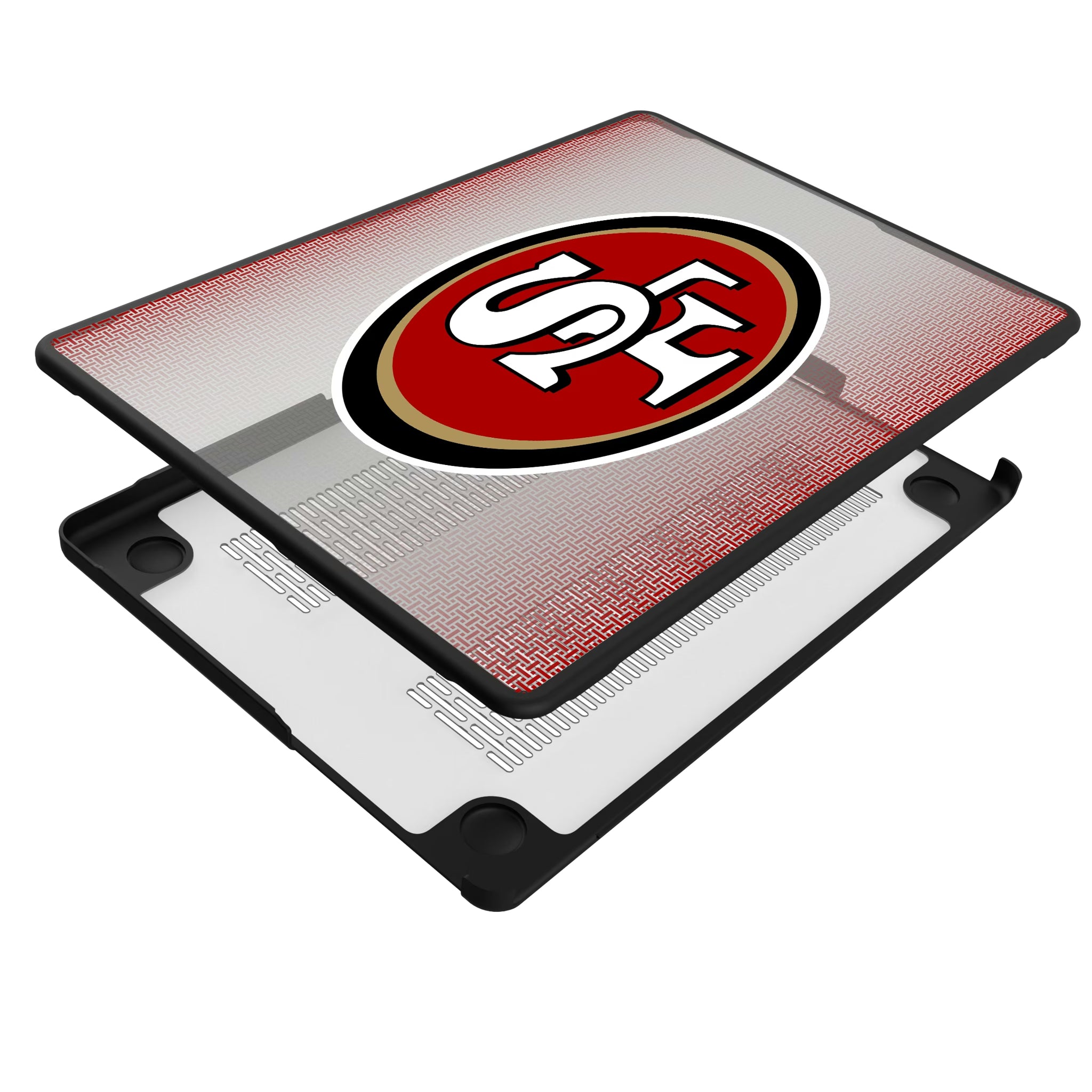San Francisco 49ers Linen MacBook Laptop Case for Apple MacBook - Isometric View#Device_MacBook Pro (14-inch, 2021) / MacBook Pro (14-inch, 2023) / MacBook Pro (14-inch, 2024)