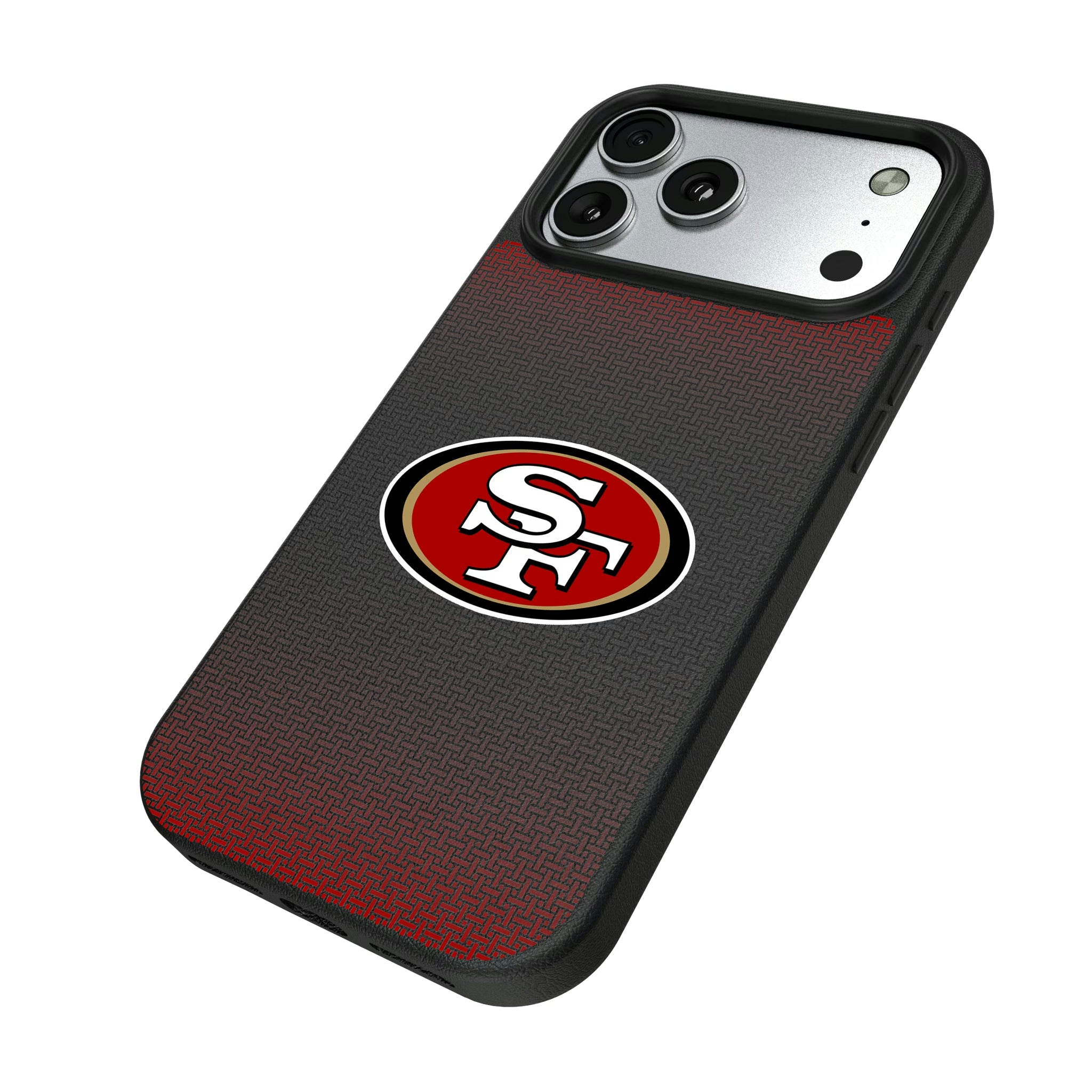 San Francisco 49ers Linen iPhone MagSafe Compatible Phone Case for Apple iPhone - Isometric View#Device_iPhone 17 Pro Max