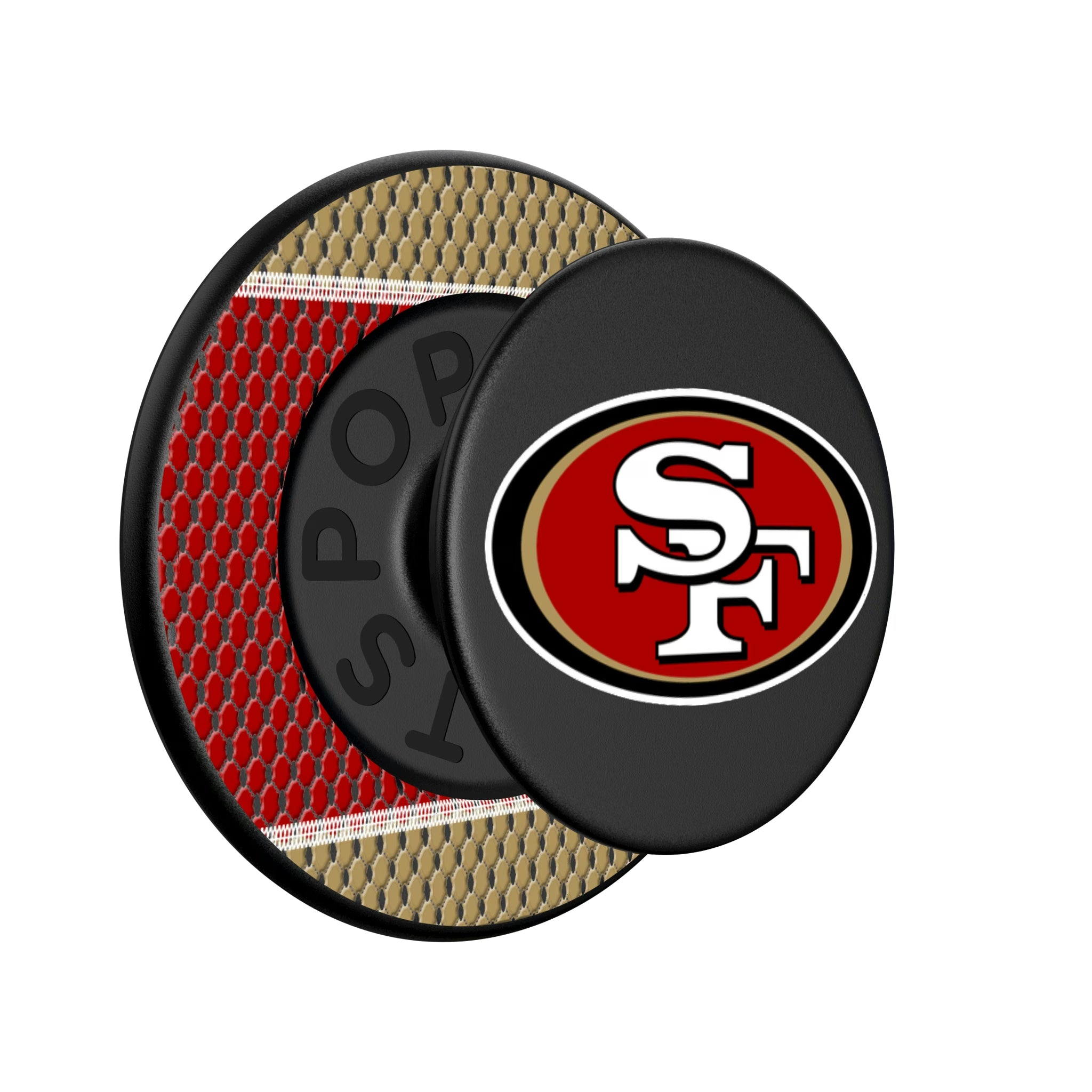 San Francisco 49ers Mesh Popsockets Round Magnetic - Isometric View