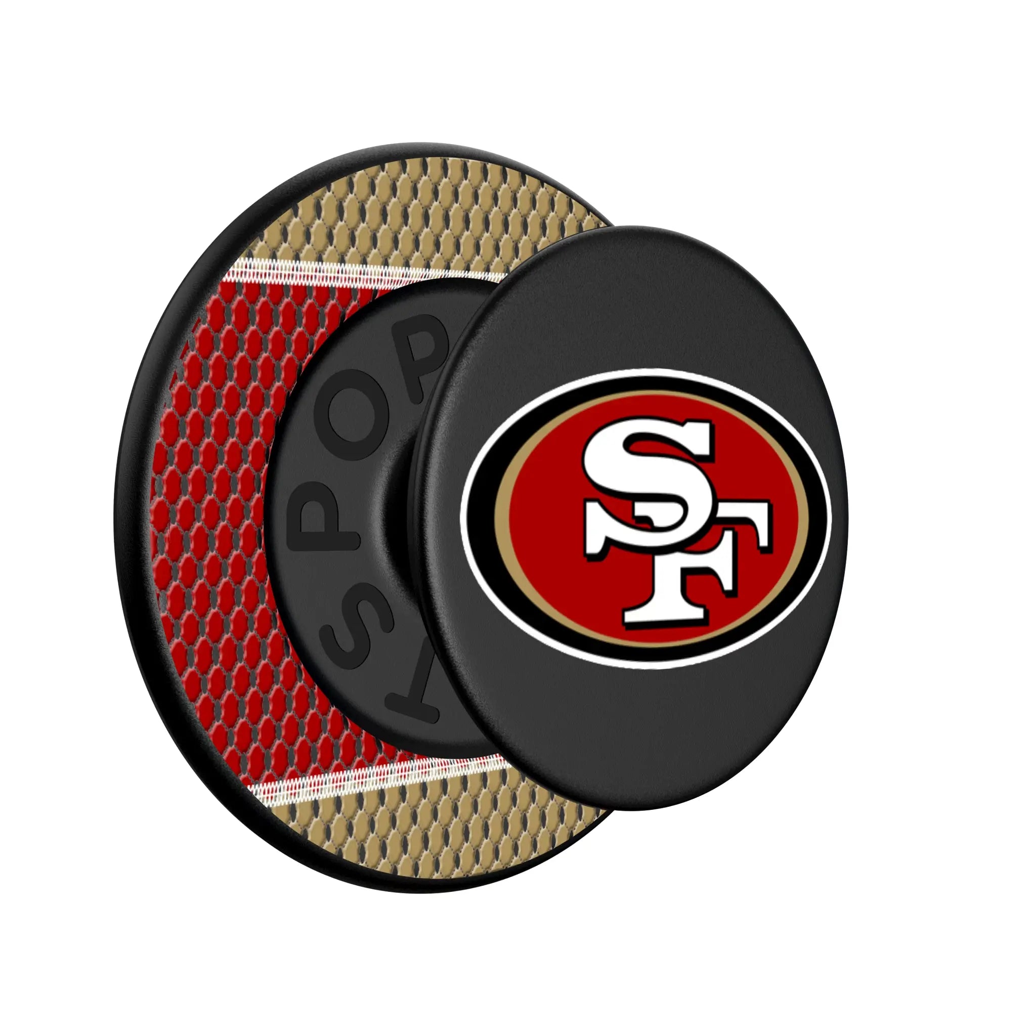 San Francisco 49ers Mesh Popsockets Round Magnetic - Isometric View