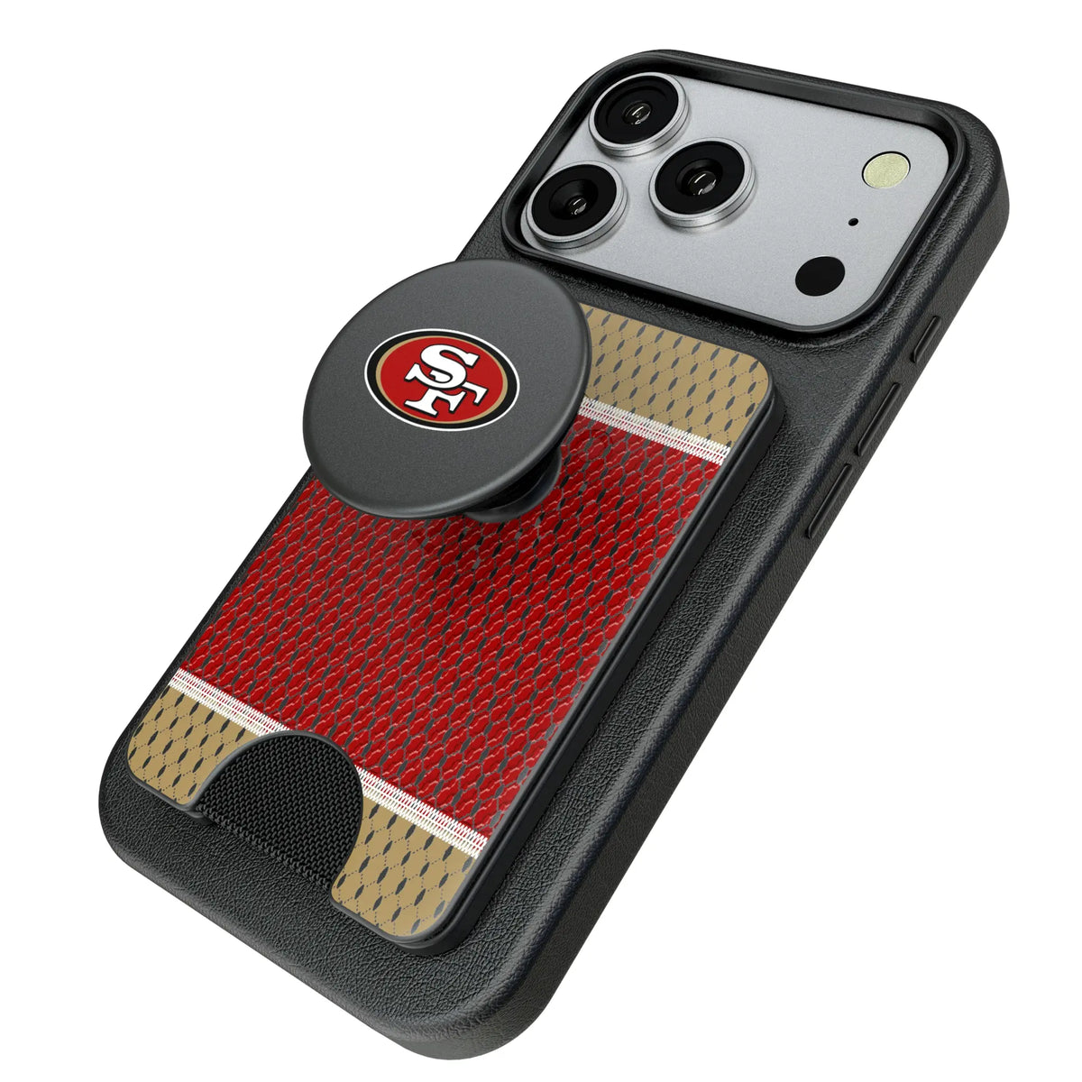 San Francisco 49ers Mesh Popsockets Wallet Magnetic - Isometric View