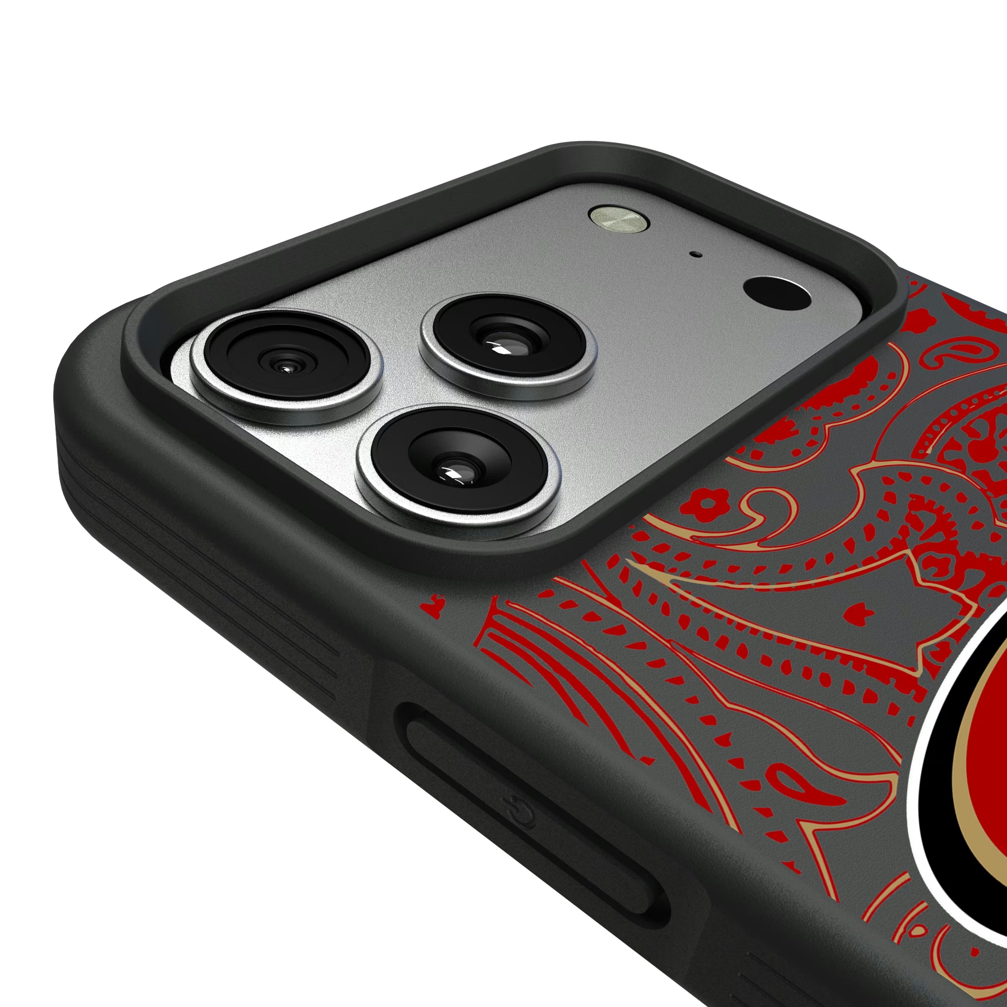 San Francisco 49ers Paisley iPhone Bump Phone Case for Apple iPhone - Detail#Device_iPhone 17 Pro Max