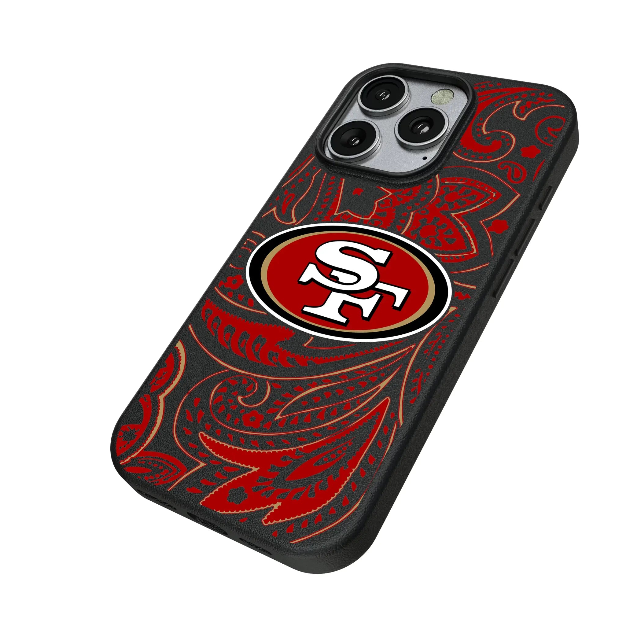 San Francisco 49ers Paisley iPhone MagSafe Compatible Phone Case for Apple iPhone - Isometric View