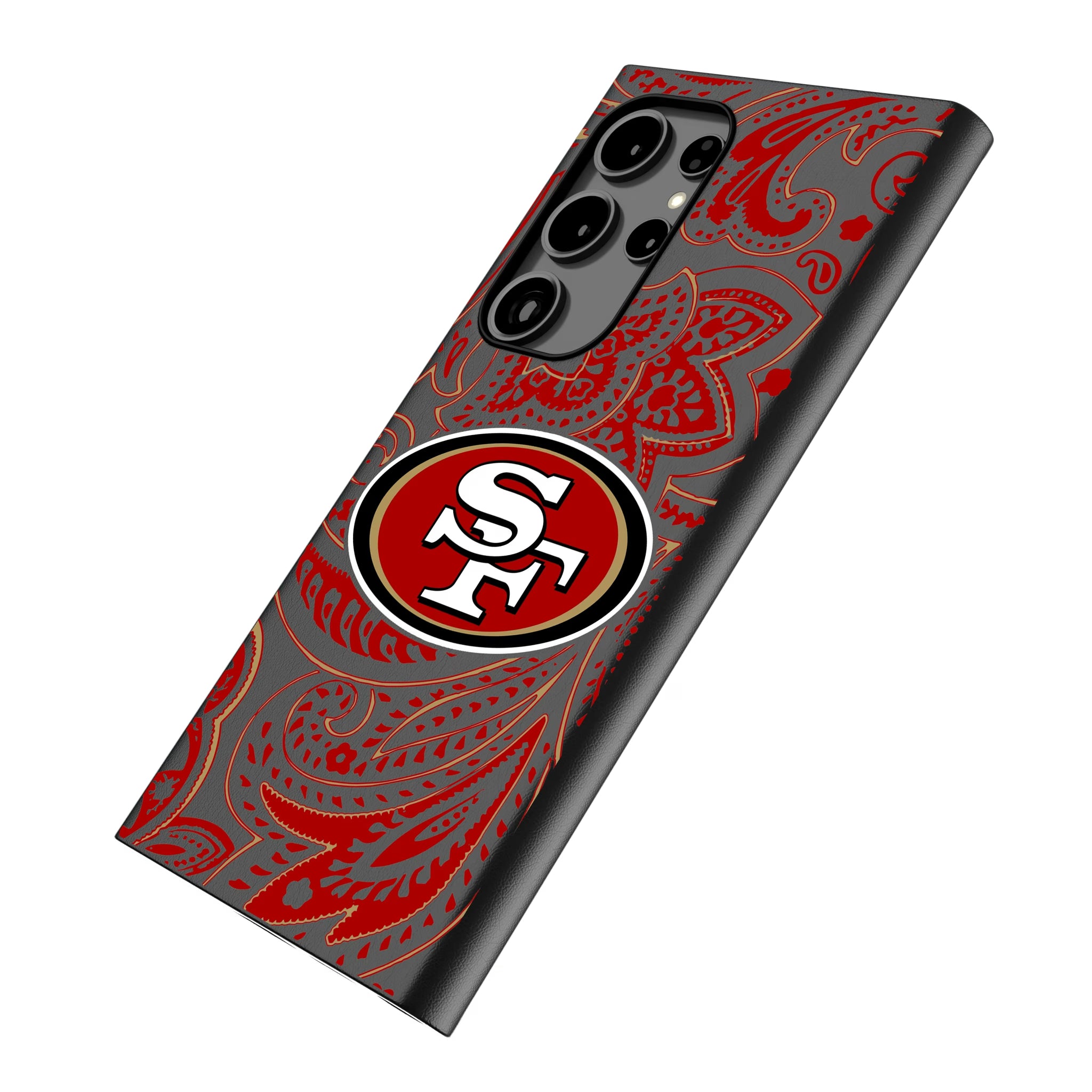 San Francisco 49ers Paisley Galaxy MagSafe Compatible Phone Case for Samsung Galaxy - Isometric View