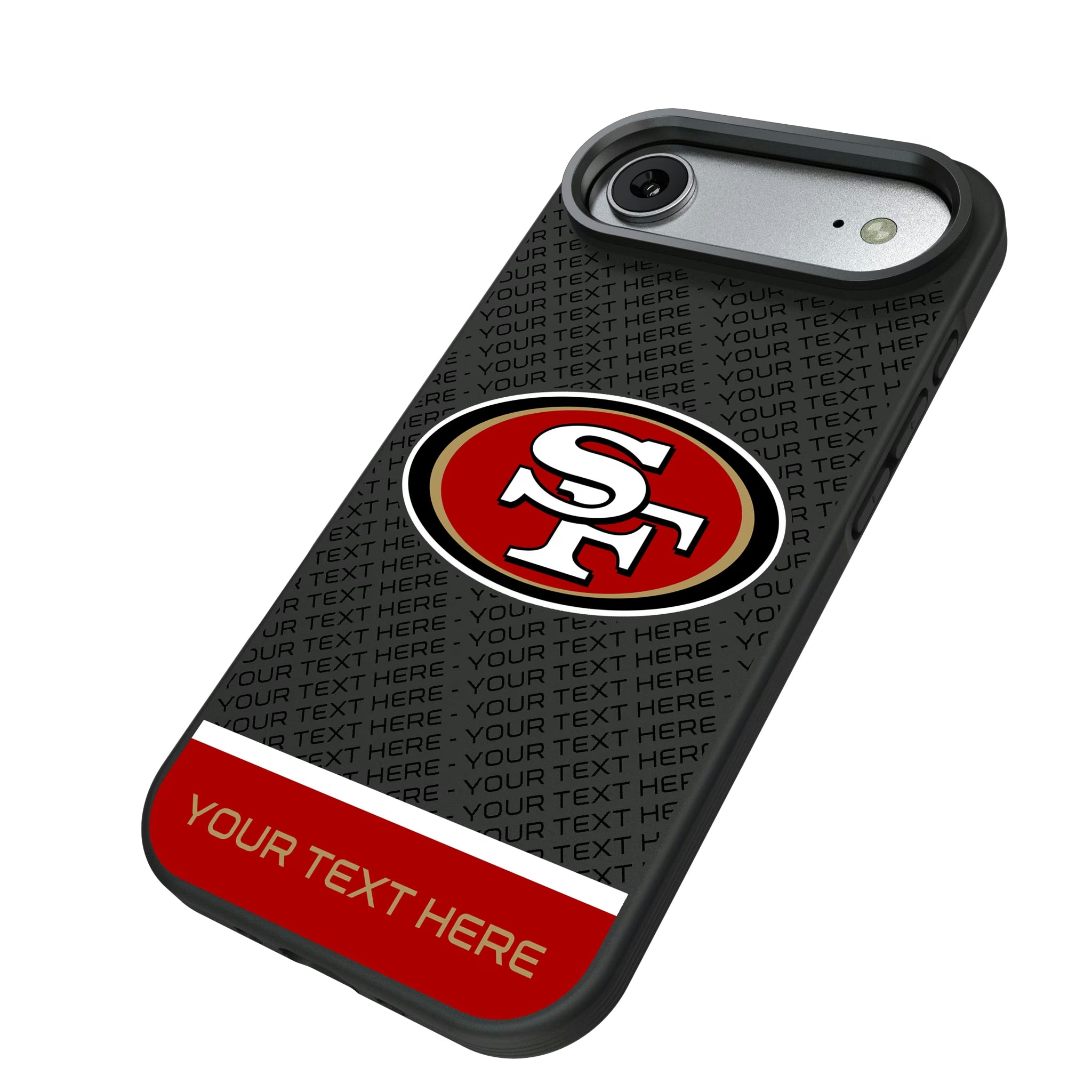 San Francisco 49ers Personalized EndZone Plus iPhone Bump Phone Case for Apple iPhone - Isometric View#Device_iPhone Air
