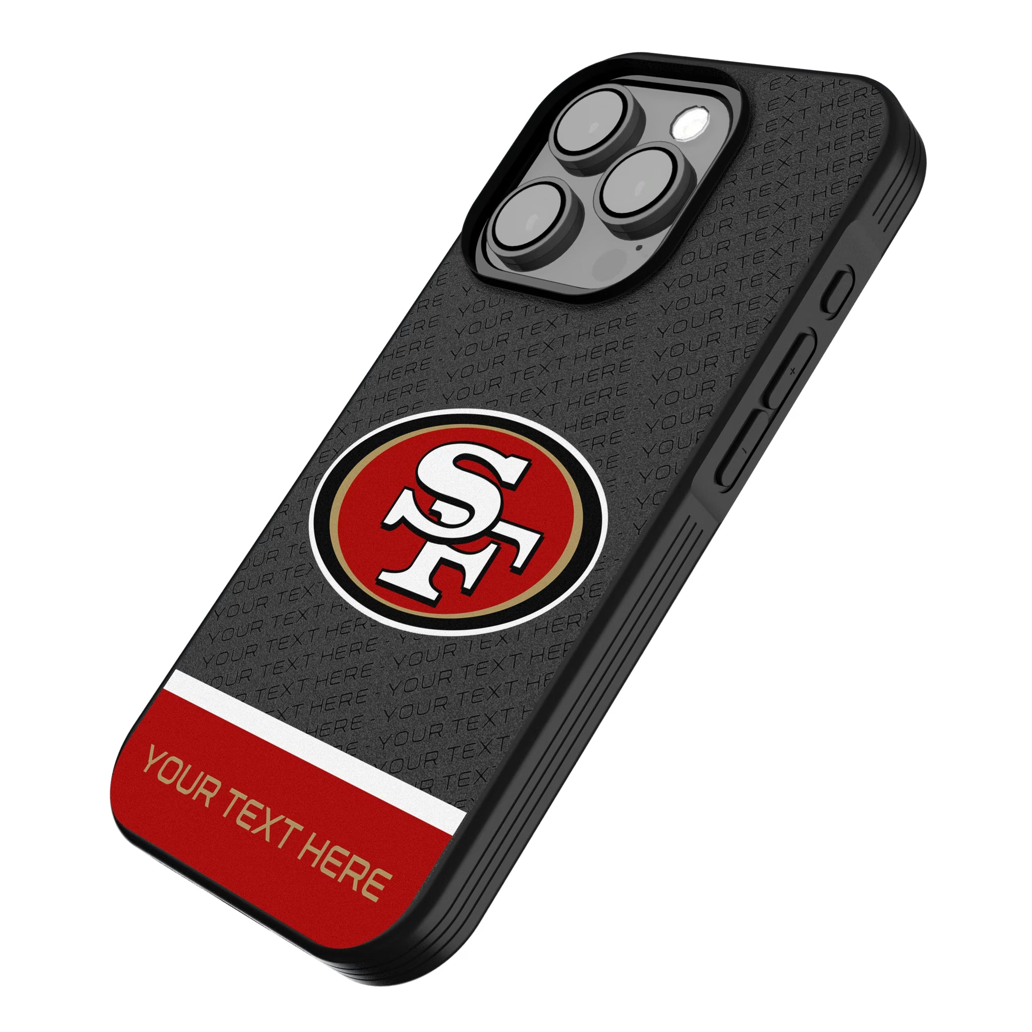 San Francisco 49ers Personalized EndZone Plus iPhone Bump Phone Case for Apple iPhone - Isometric View