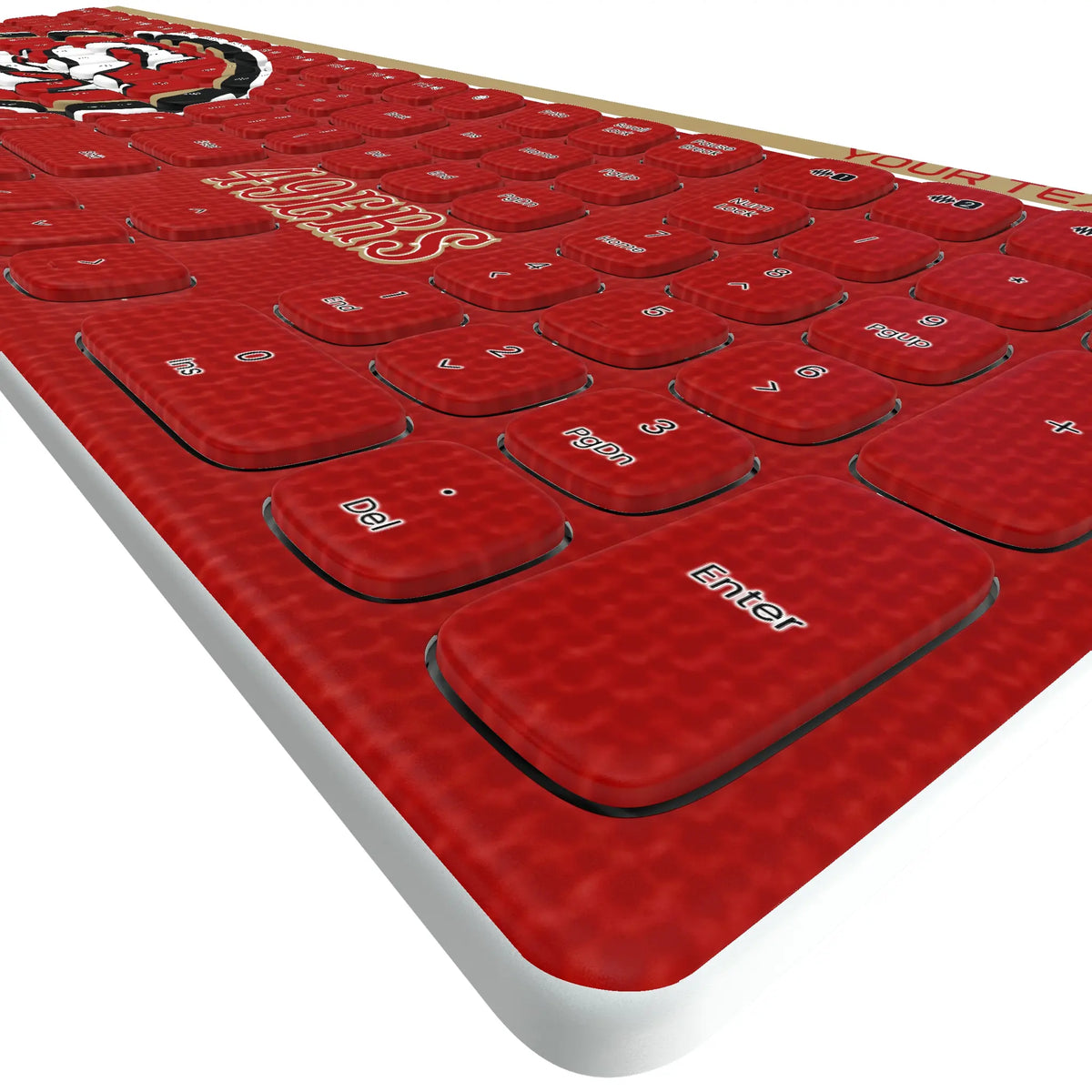 San Francisco 49ers Personalized Endzone Solid KKB605 Curved Wireless Keyboard - Detail