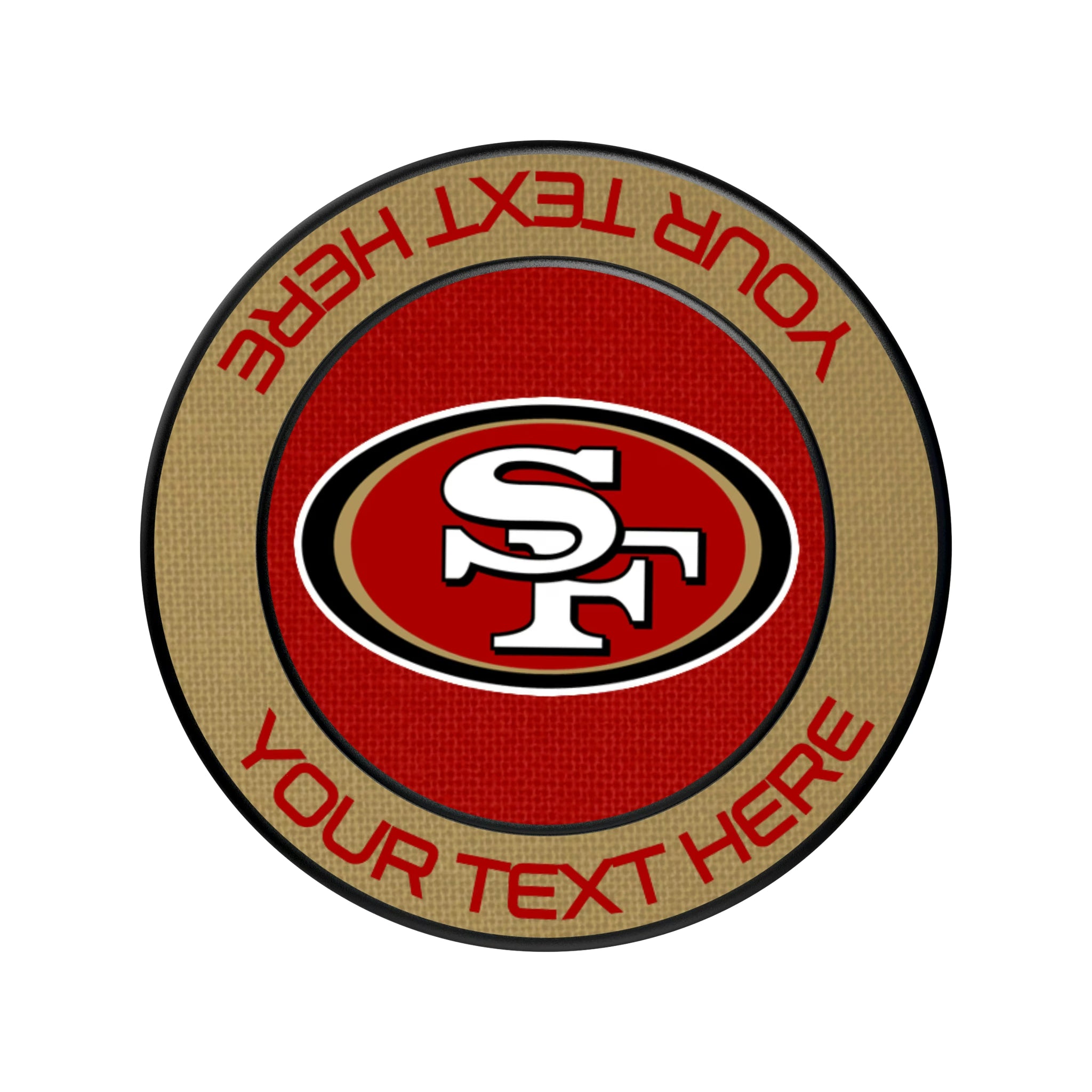 San Francisco 49ers Personalized Endzone Solid Popsockets Round Magnetic