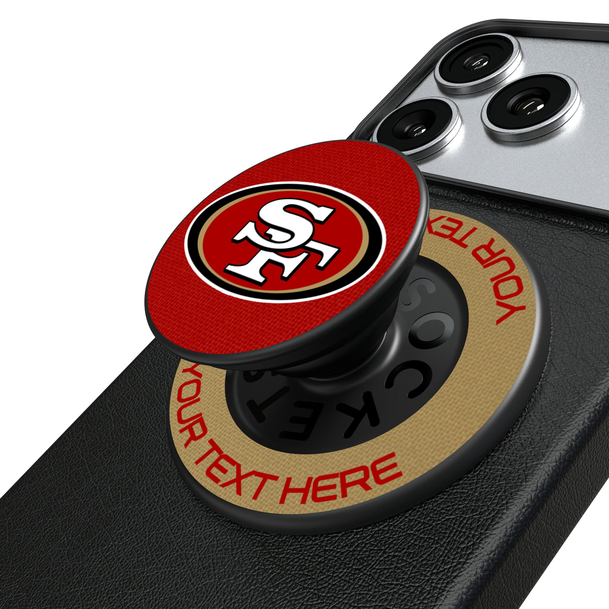 San Francisco 49ers Personalized Endzone Solid Popsockets Round Magnetic