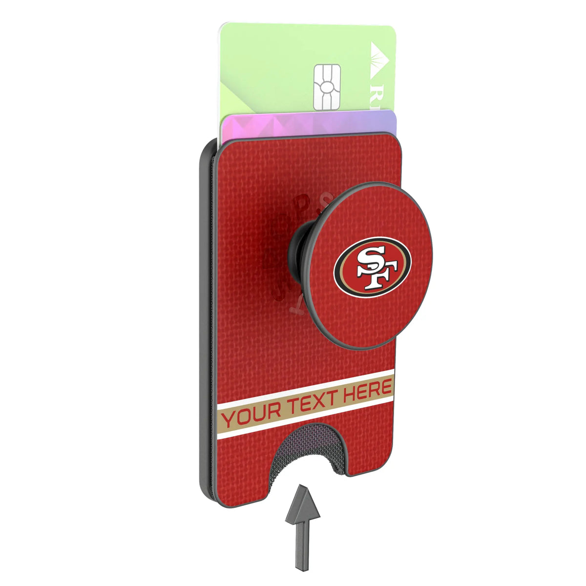 San Francisco 49ers Personalized Endzone Solid Popsockets Wallet Magnetic - Detail