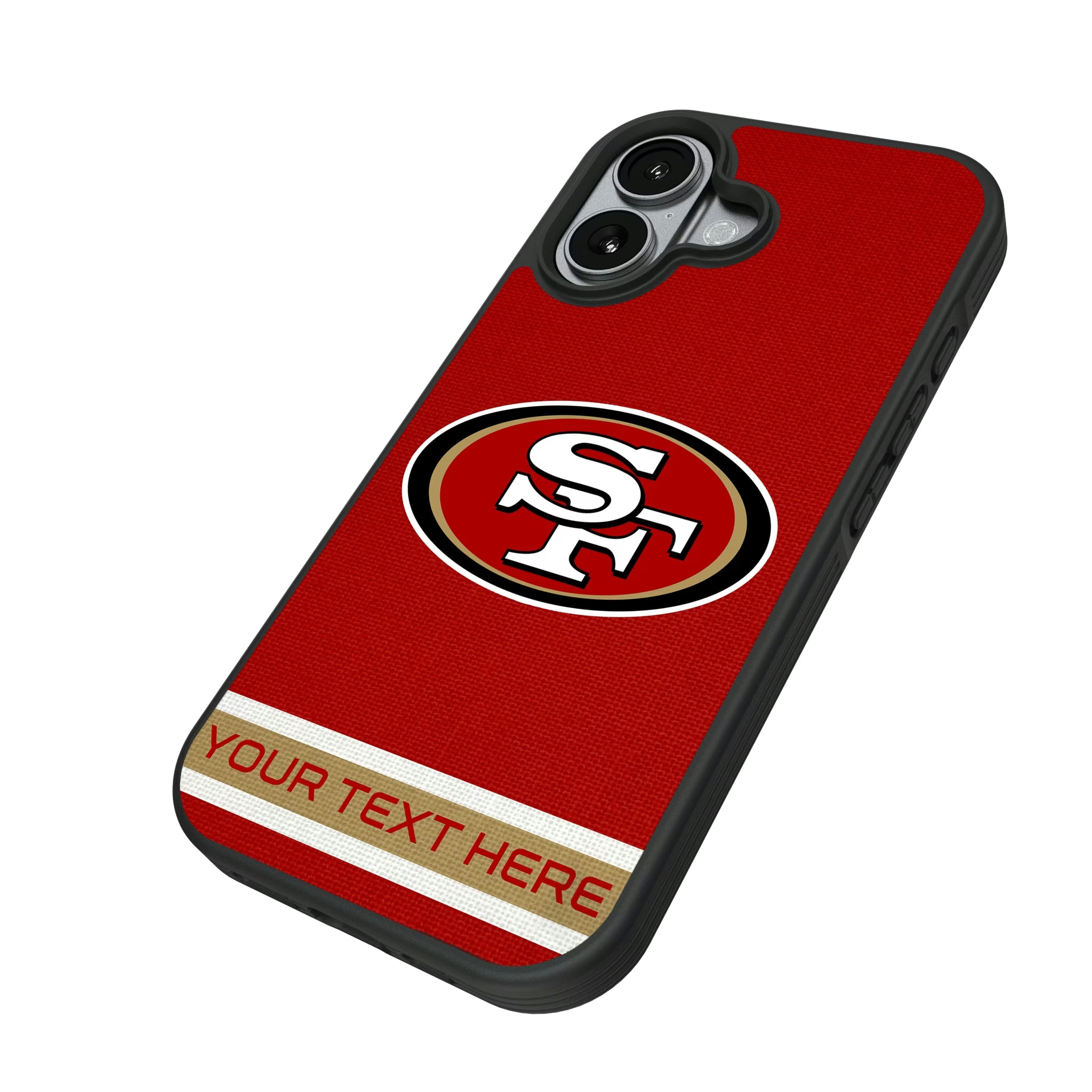 San Francisco 49ers Personalized Stripe iPhone Bump Phone Case for Apple iPhone - Isometric View#Device_iPhone 17