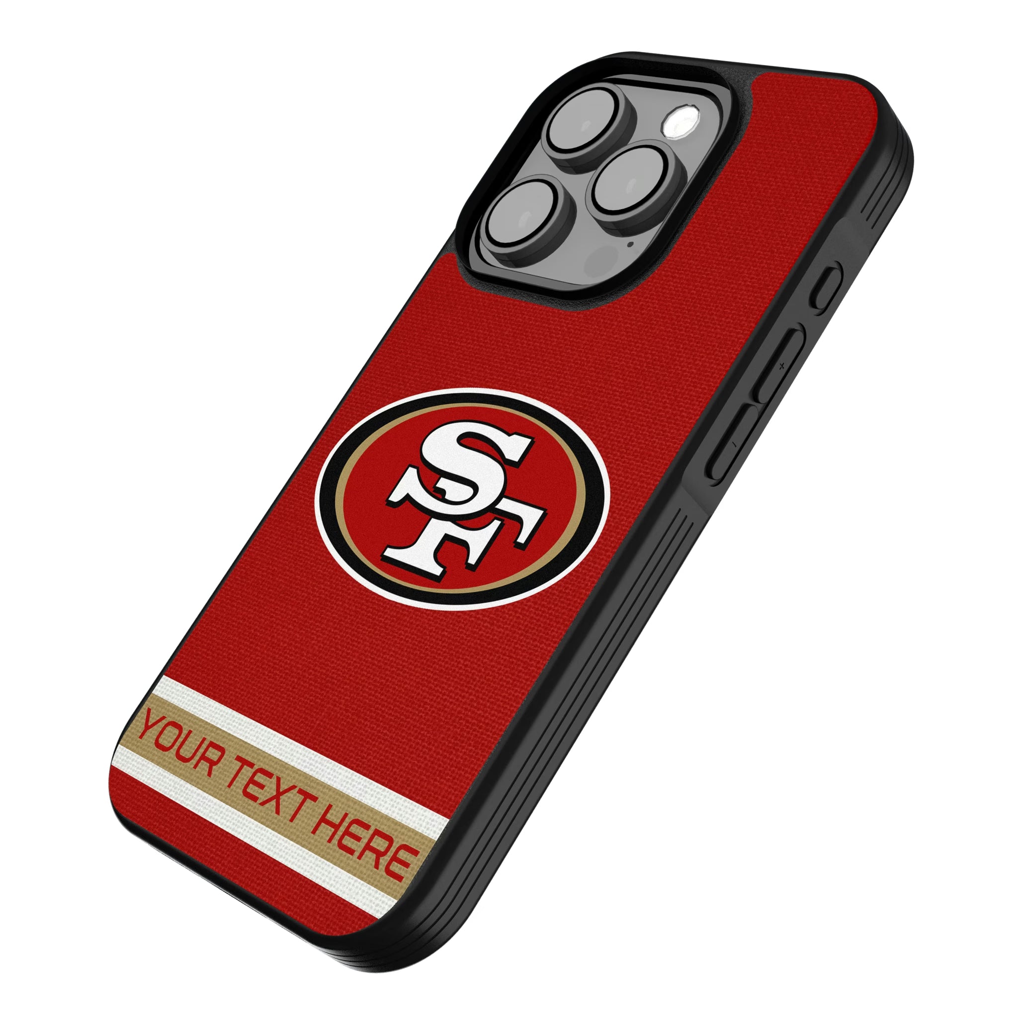 San Francisco 49ers Personalized Stripe iPhone Bump Phone Case for Apple iPhone - Isometric View