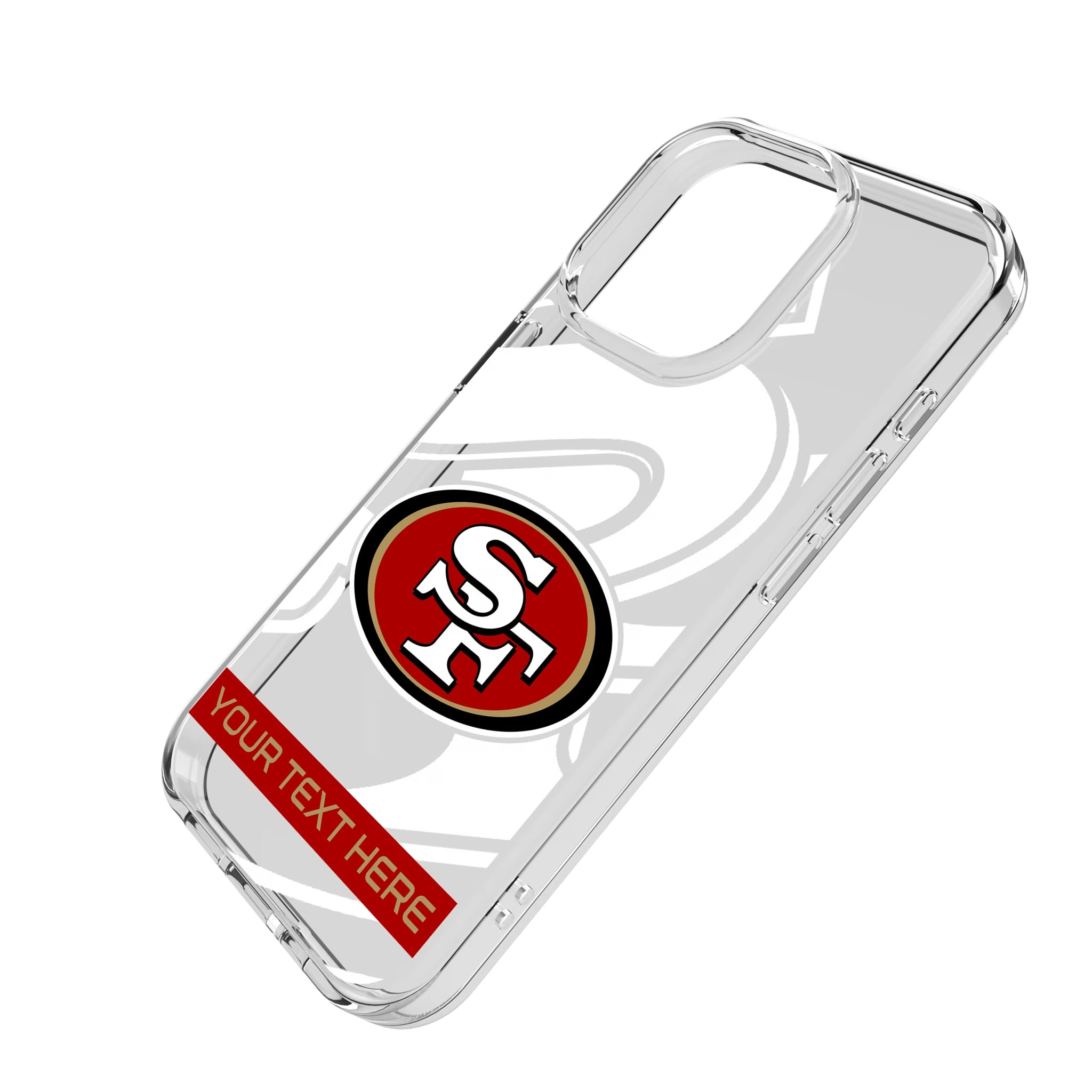 San Francisco 49ers Personalized Tilt iPhone Clear Phone Case for Apple iPhone - Isometric View