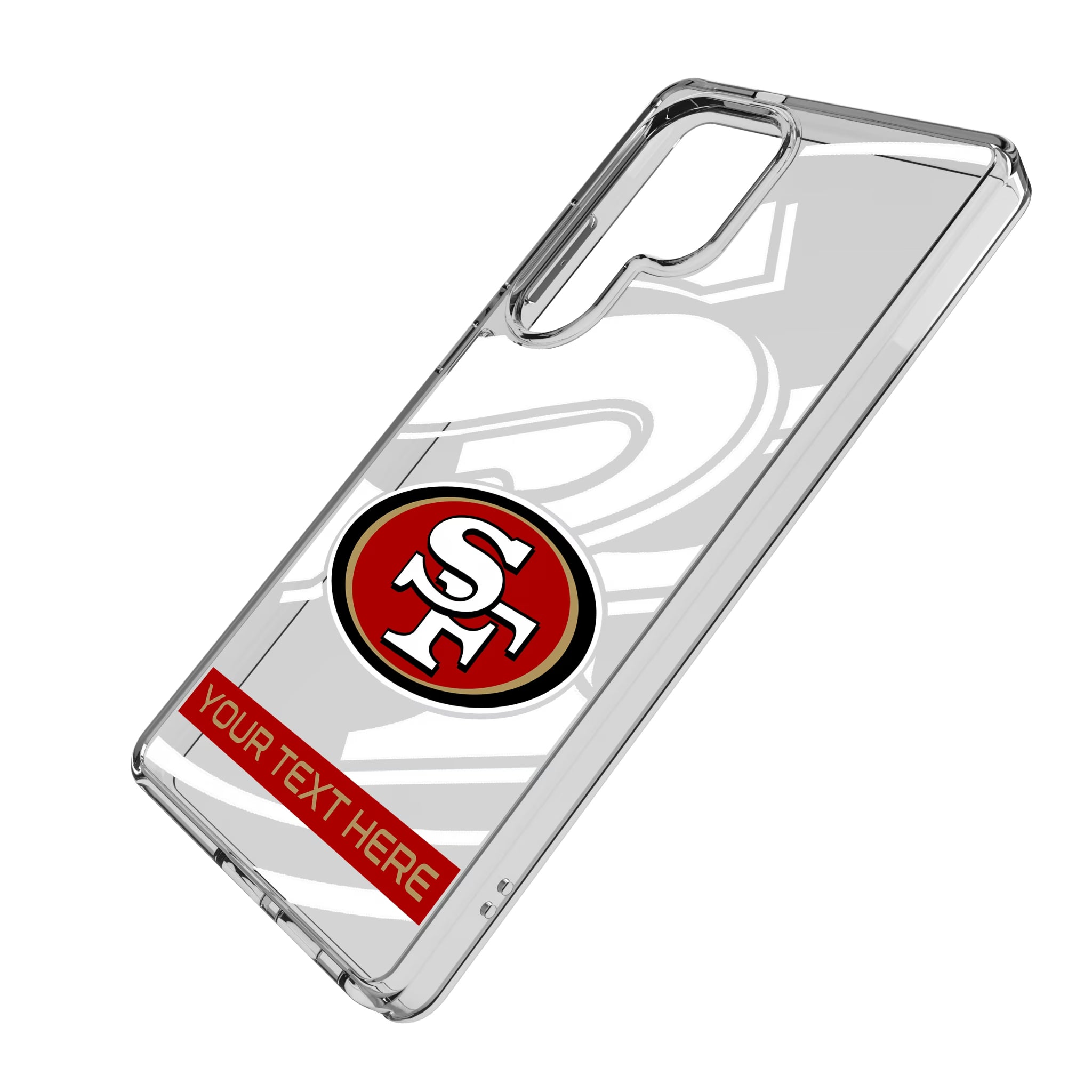 San Francisco 49ers Personalized Tilt Galaxy Clear Phone Case for Samsung Galaxy - Isometric View