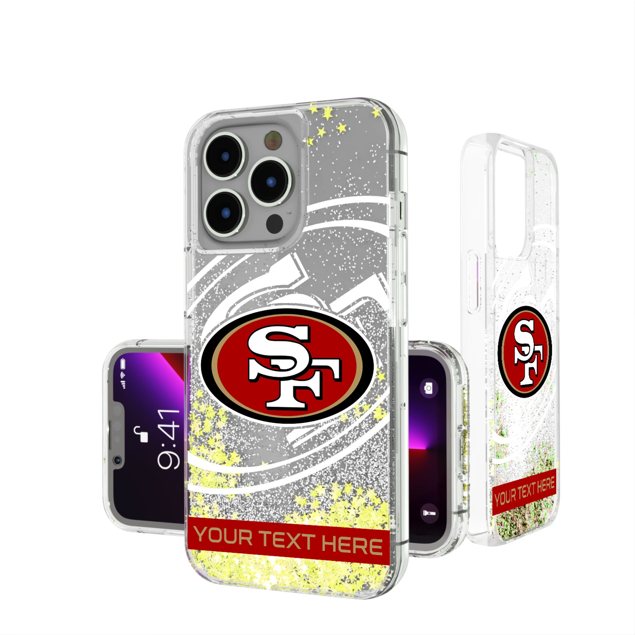 San Francisco 49ers Personalized Tilt iPhone Glitter Phone Case for Apple iPhone