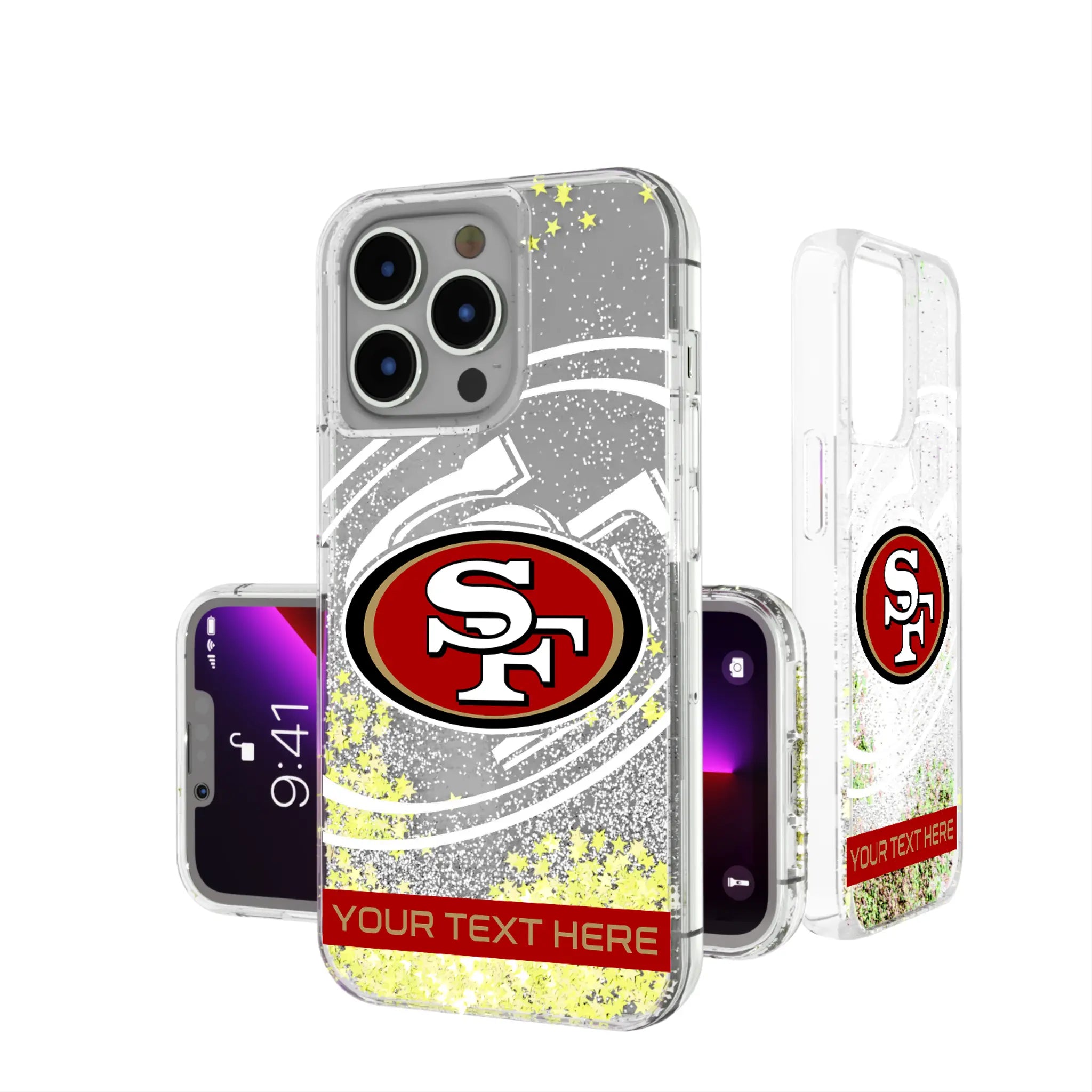 San Francisco 49ers Personalized Tilt iPhone Glitter Phone Case for Apple iPhone