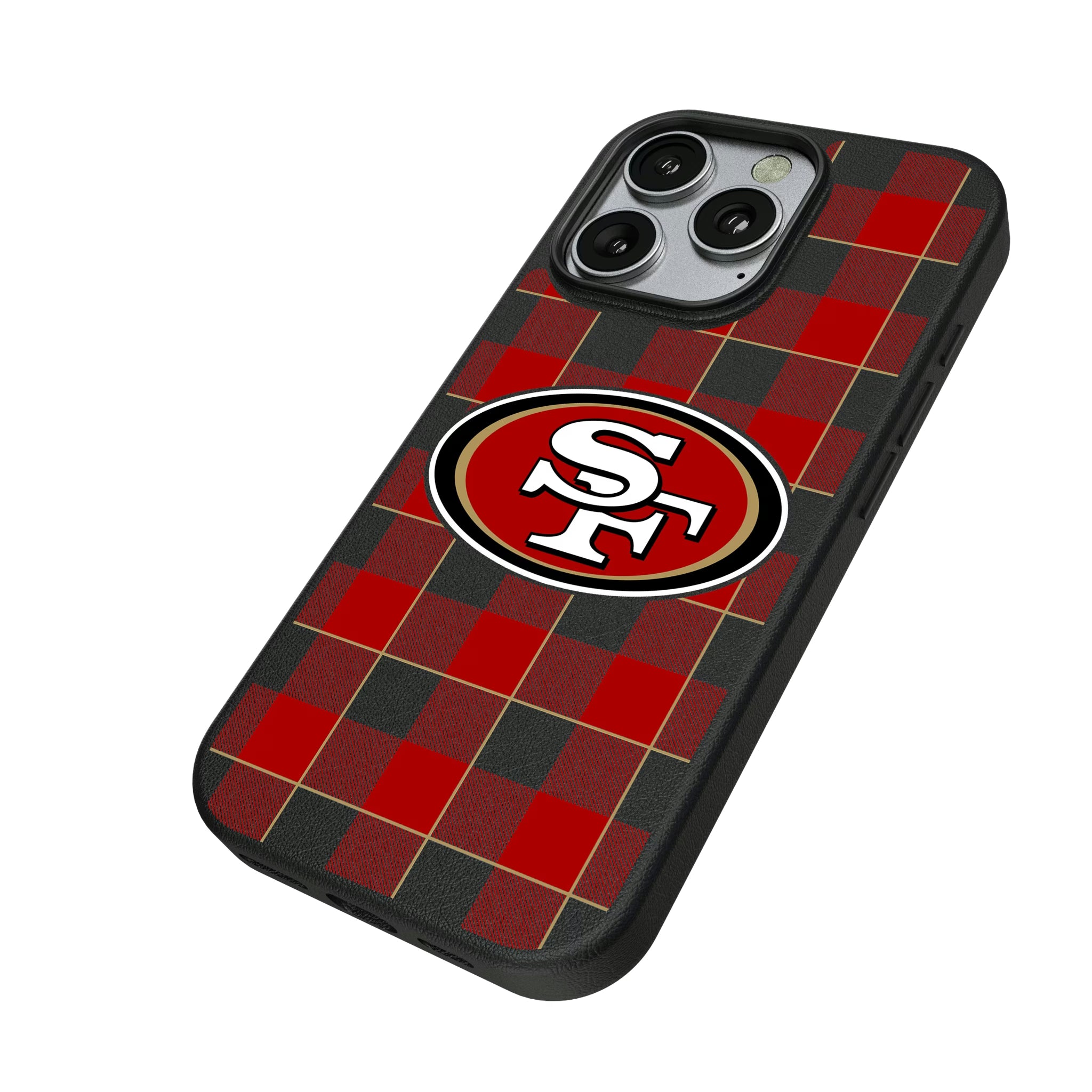 San Francisco 49ers Plaid iPhone MagSafe Compatible Phone Case for Apple iPhone - Isometric View