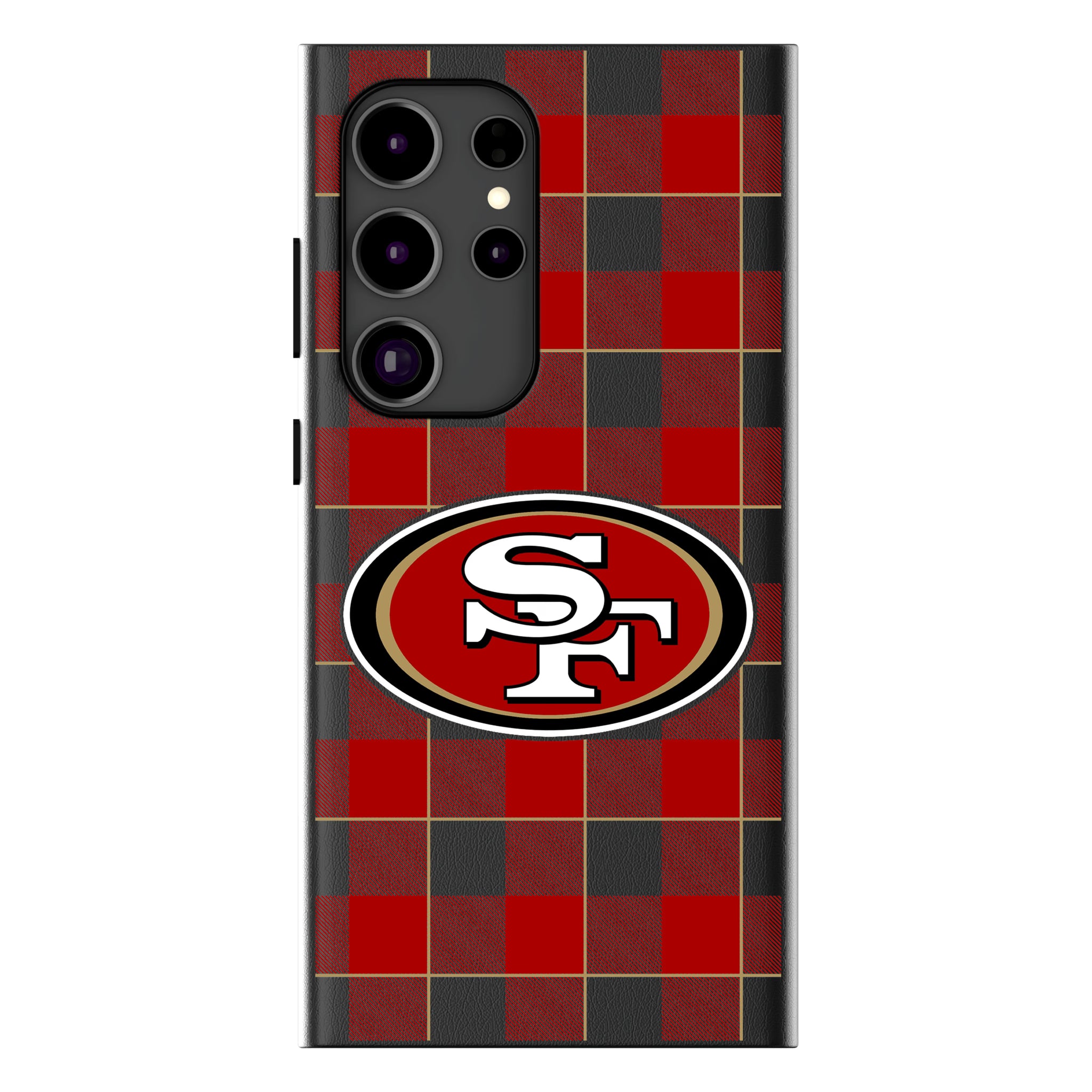 San Francisco 49ers Plaid Galaxy MagSafe Compatible Phone Case for Samsung Galaxy