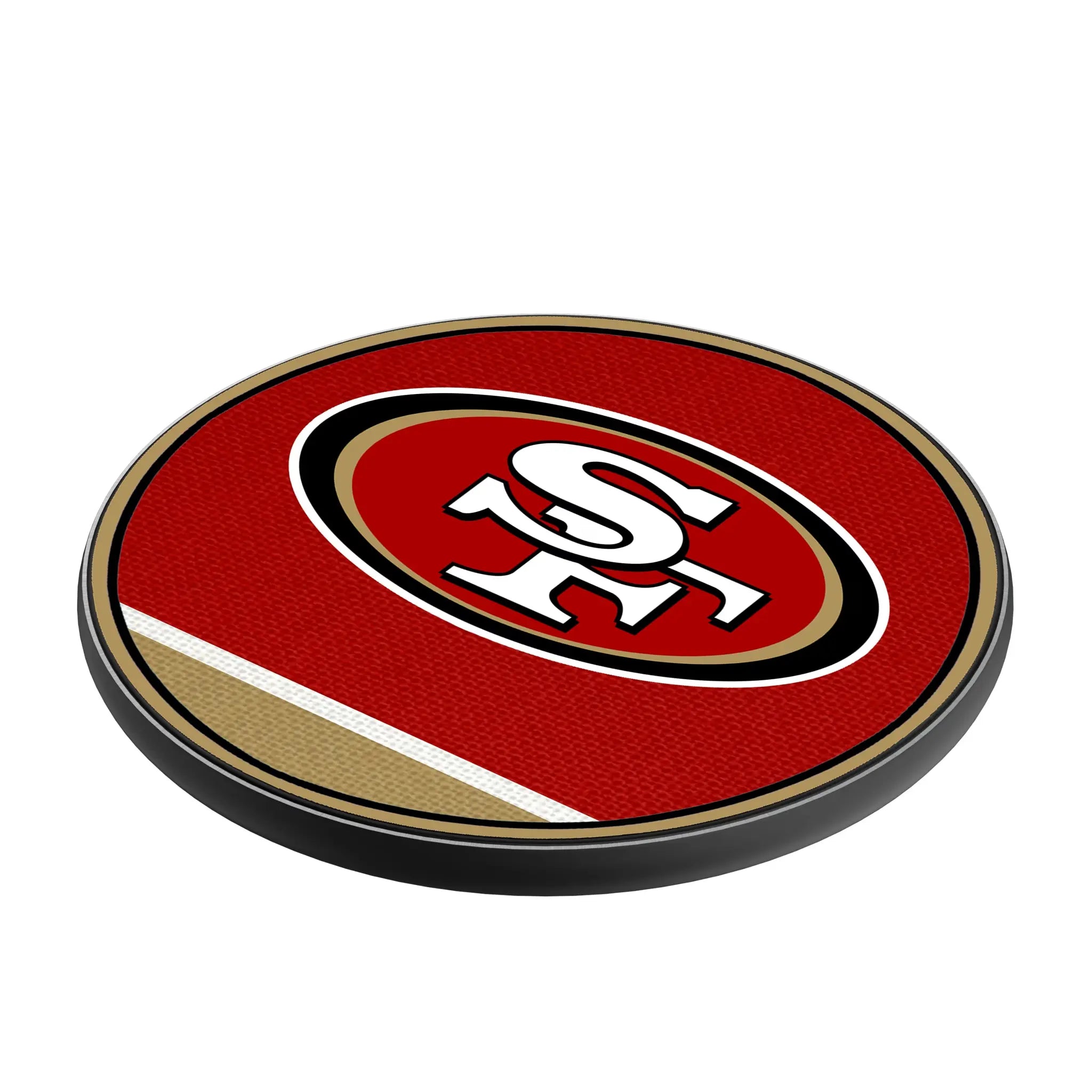 San Francisco 49ers Stripe 15-Watt Wireless Charger - Isometric View