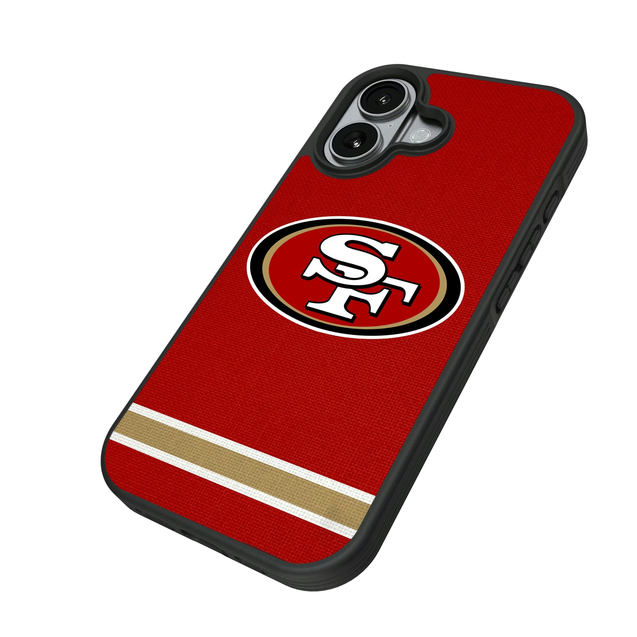 San Francisco 49ers Stripe iPhone Bump Phone Case for Apple iPhone - Isometric View#Device_iPhone 17